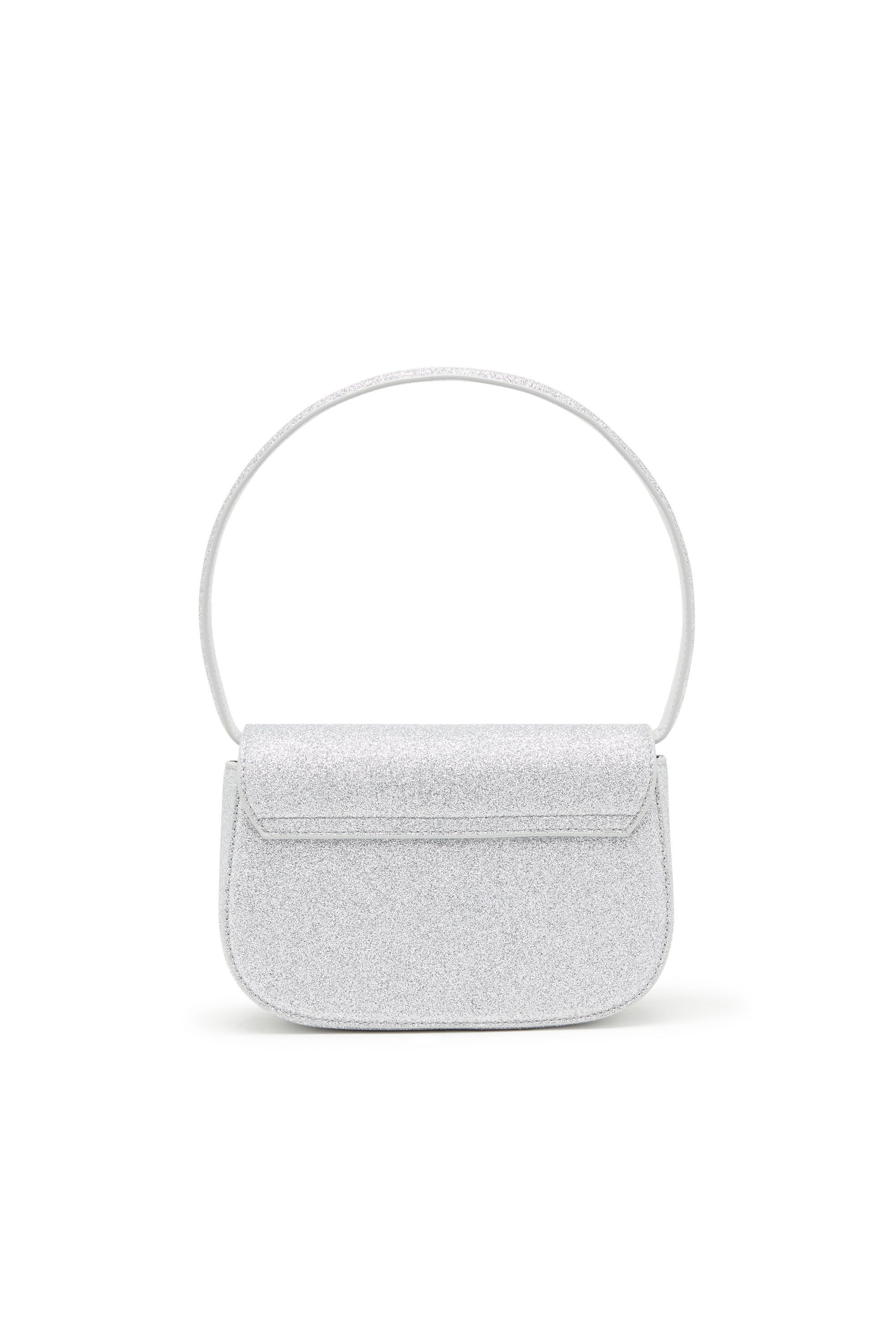 Women s 1DR Iconic shoulder bag in glitter fabric Silver Diesel