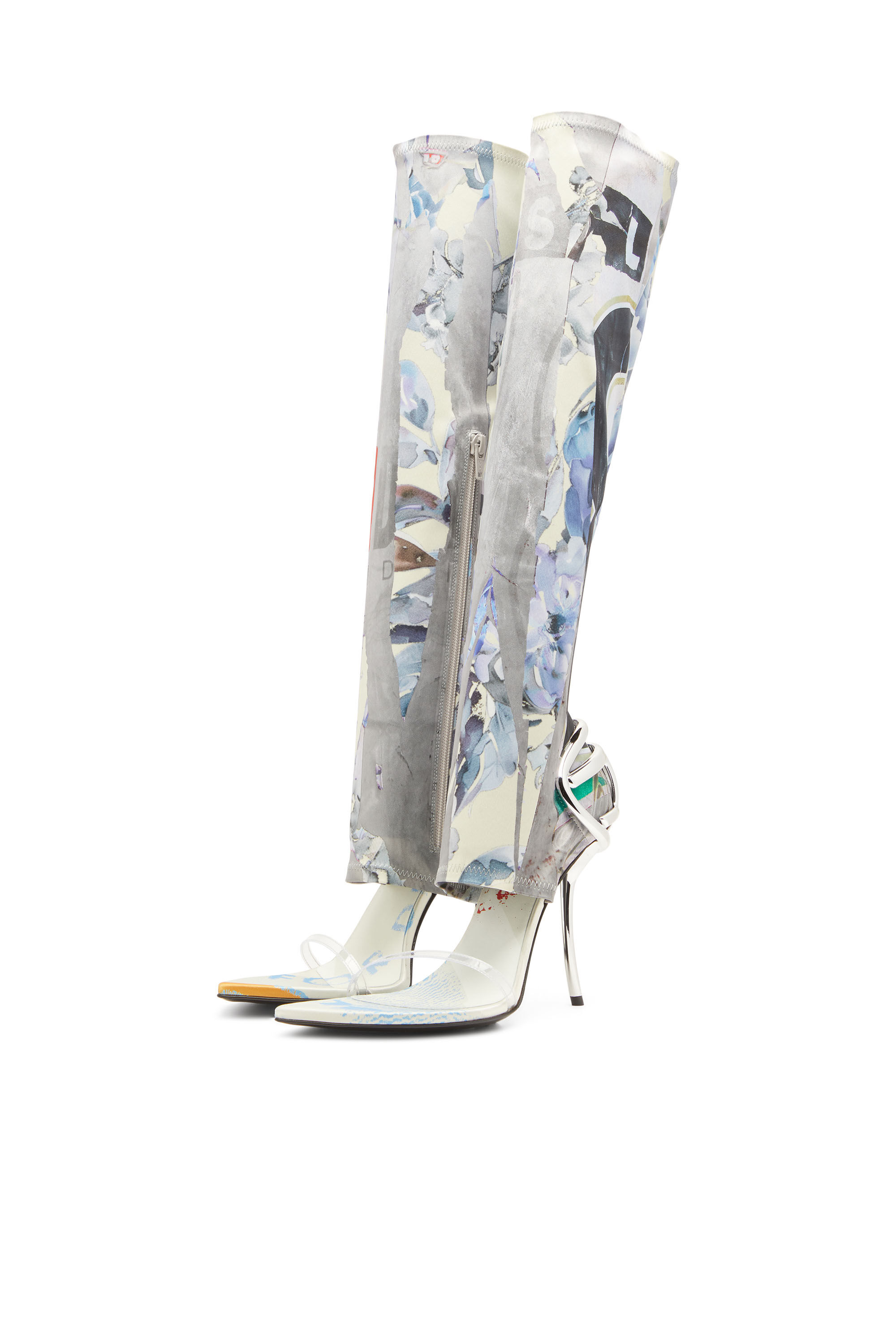 Diesel - D-TEN&HALF SDL KB, Female's Hybrid sandals with graphic print in White/Blue - 7