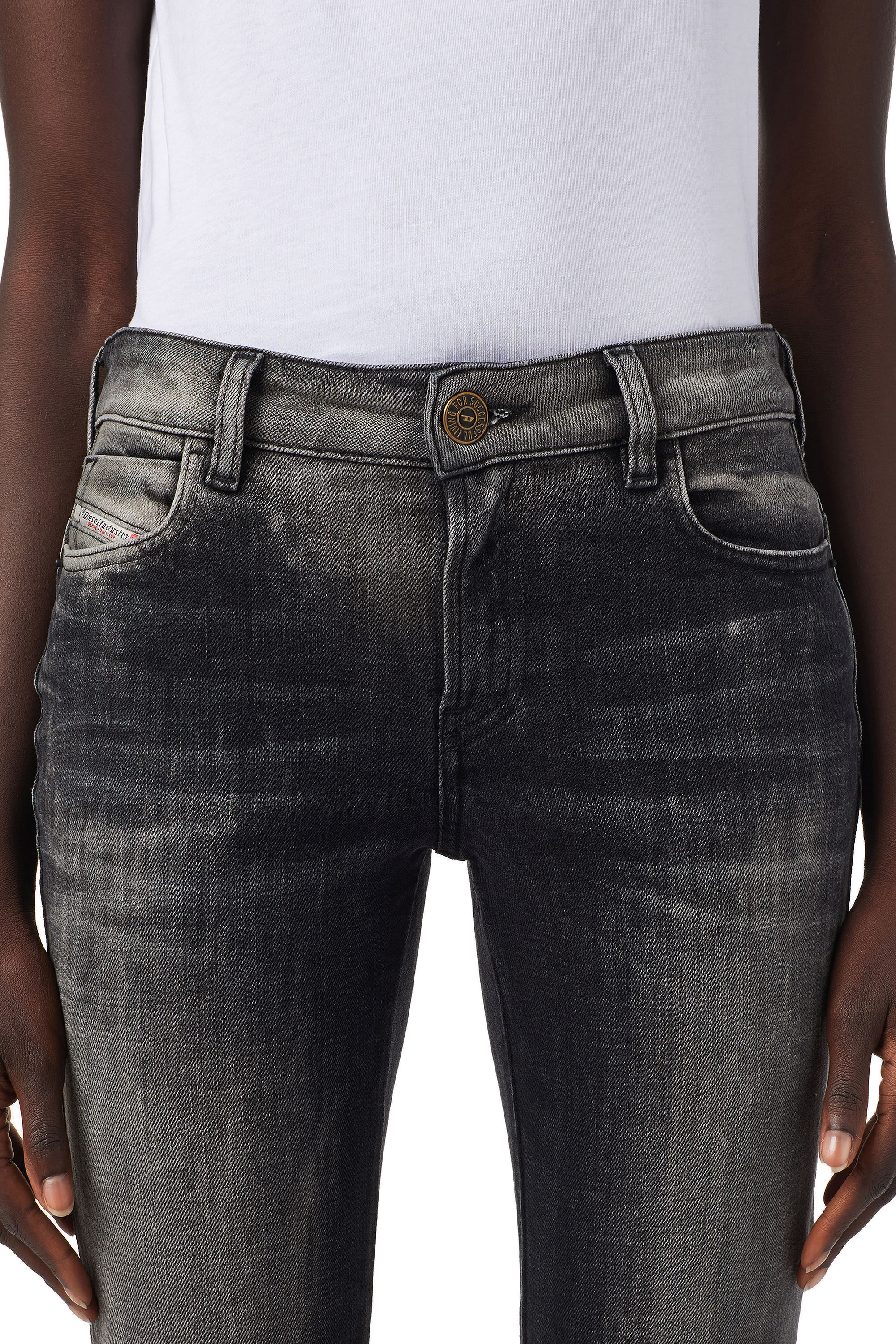 Diesel - D-Jevel 09B18 Slim Jeans, Noir/Gris foncé - Image 4