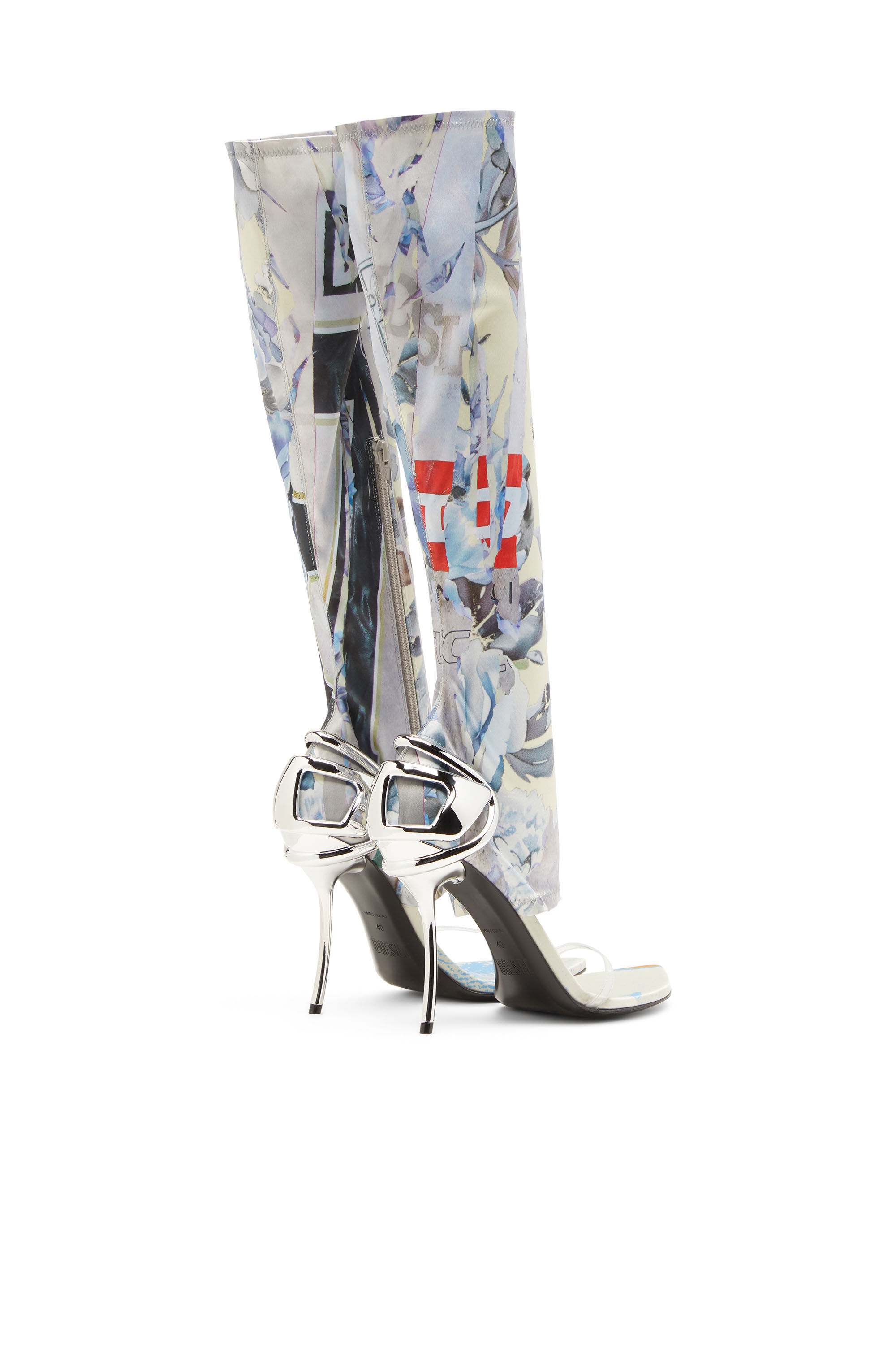 Diesel - D-TEN&HALF SDL KB, Female's Hybrid sandals with graphic print in White/Blue - 3