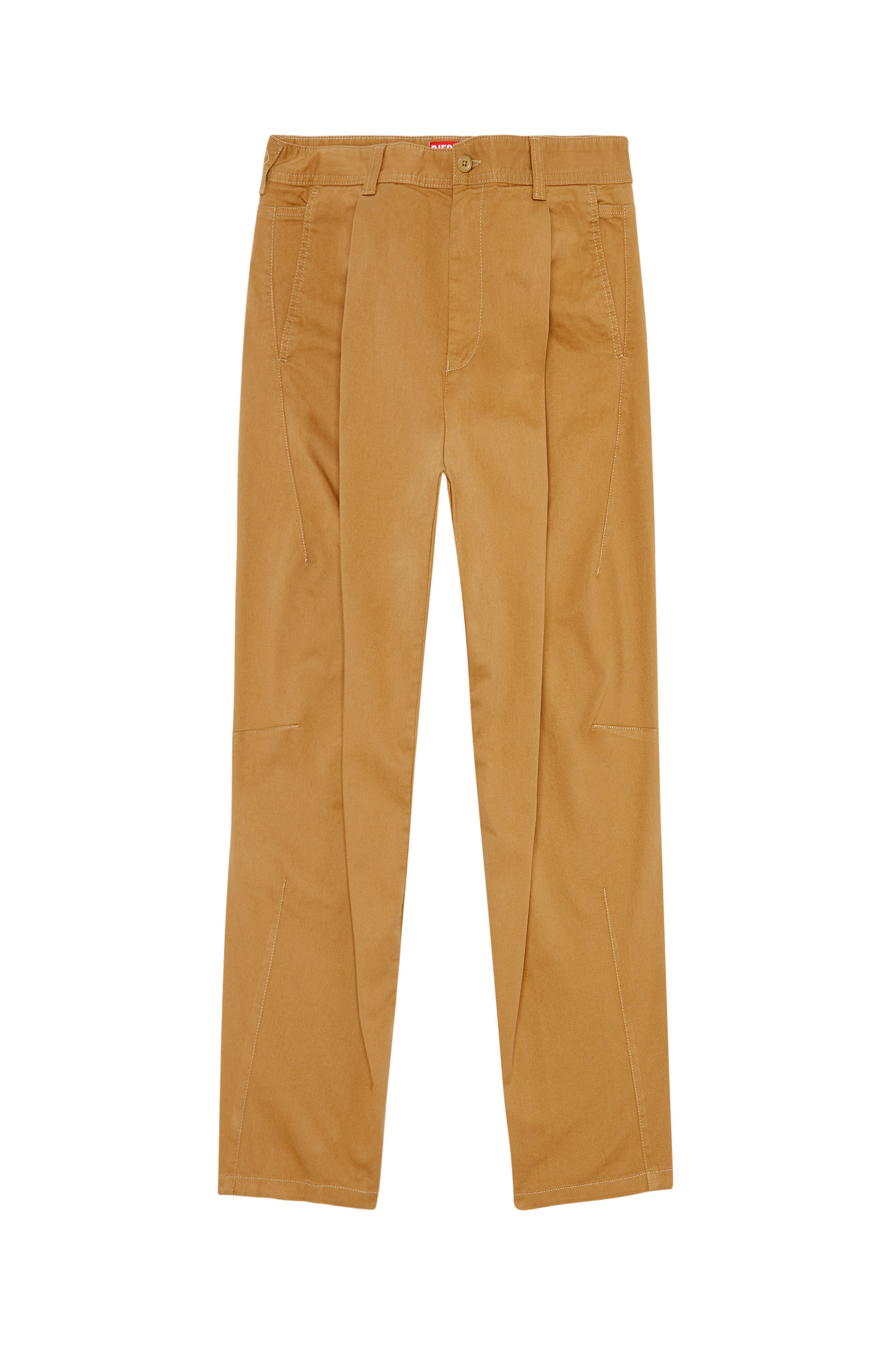 Diesel - P-ARTHUR, Male's Carrot pants in cotton gabardine in Light Brown - 2