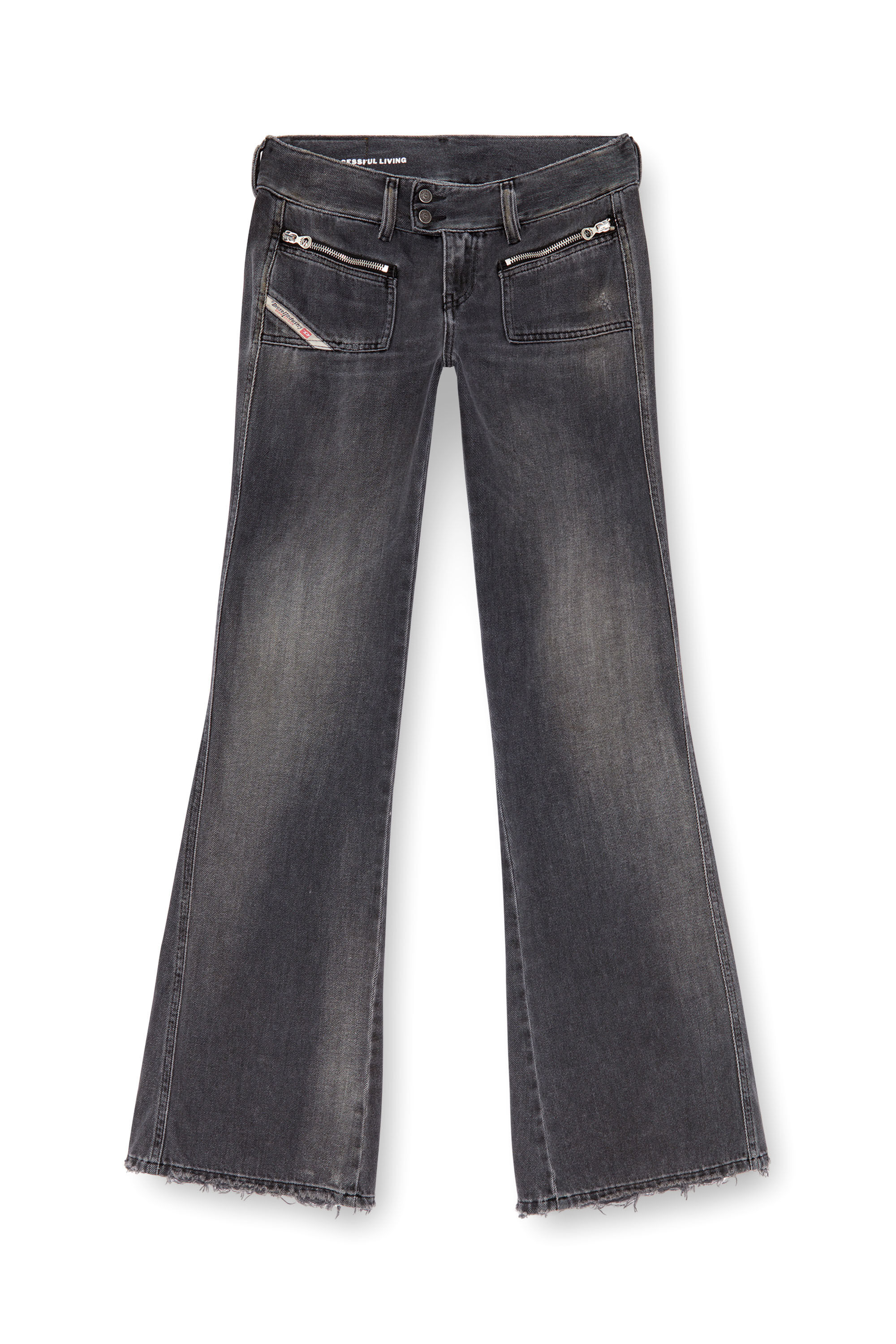 Diesel - Bootcut Jeans D-Hush 09K14 Femme, Noir/Gris foncé - Image 2