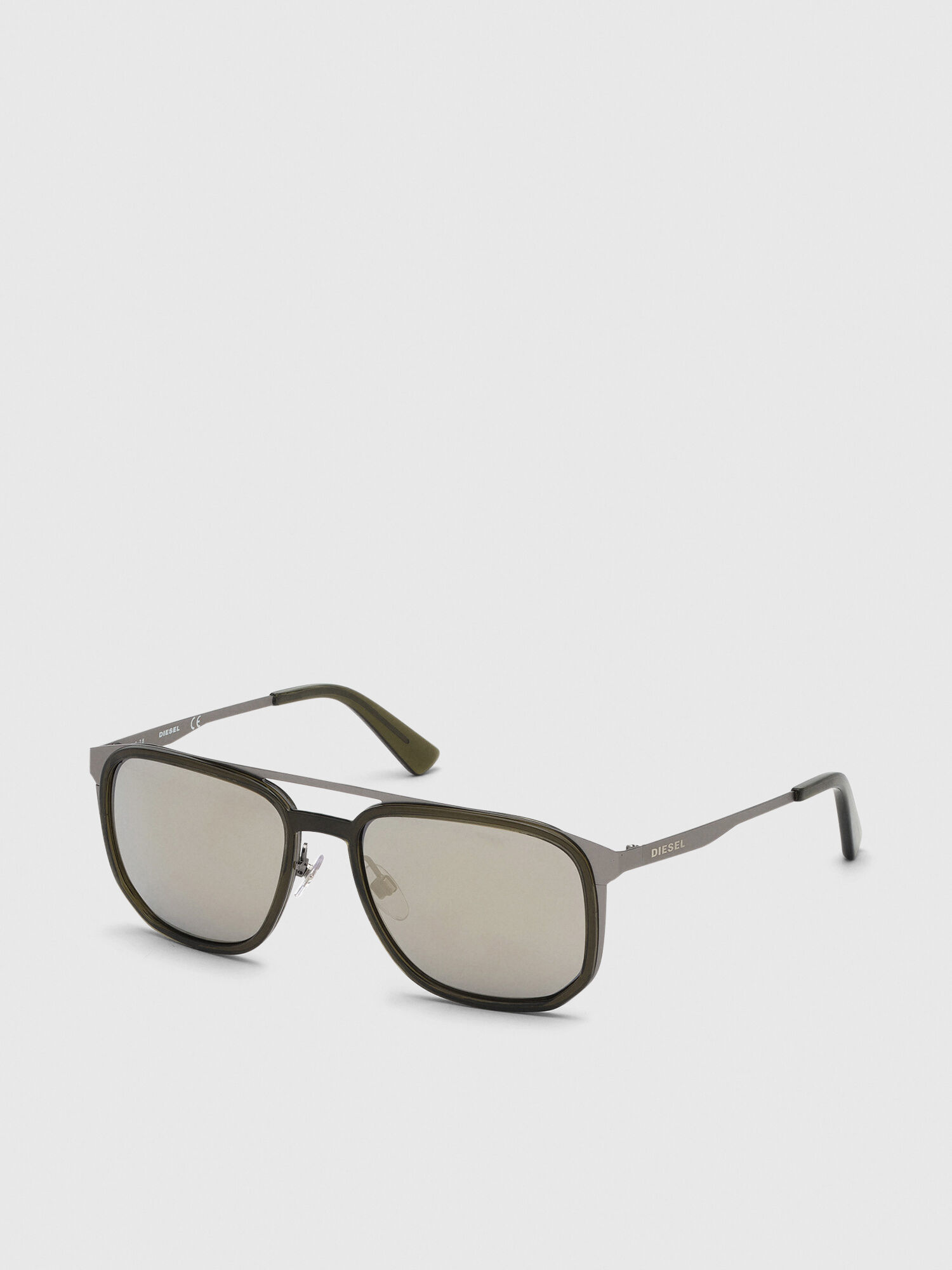 Diesel - DL0294, Lunettes de soleil navigateur en métal et acétate Homme in Vert - 2