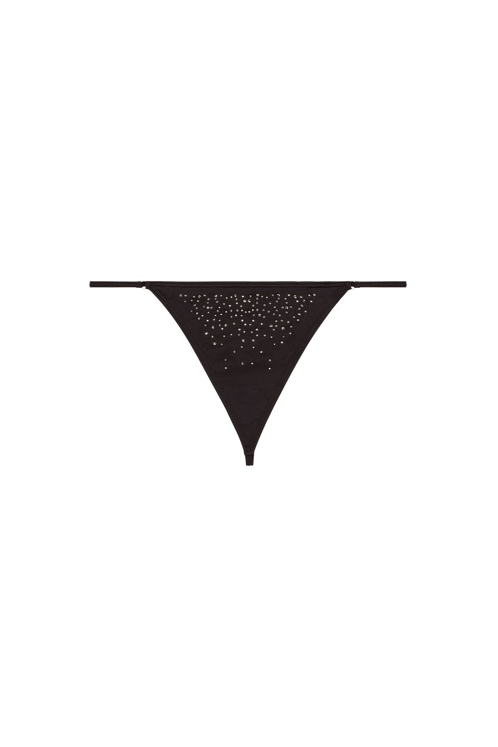 Diesel - D-STRING-DNM, String en microfibre avec cristaux Femme in Noir - 4