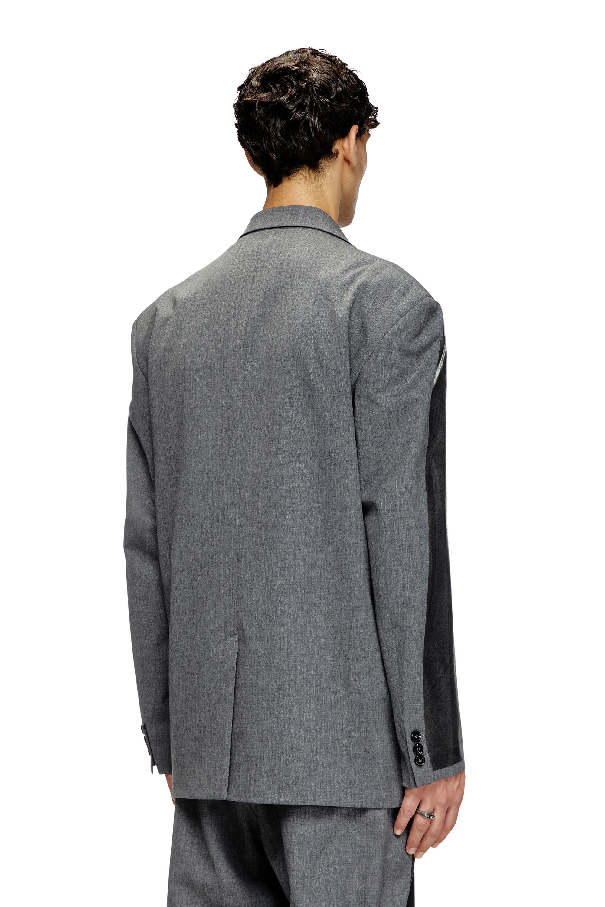 Diesel - J-OVER-DD, Blazer oversize avec devant enduit Mixte in Noir - 5