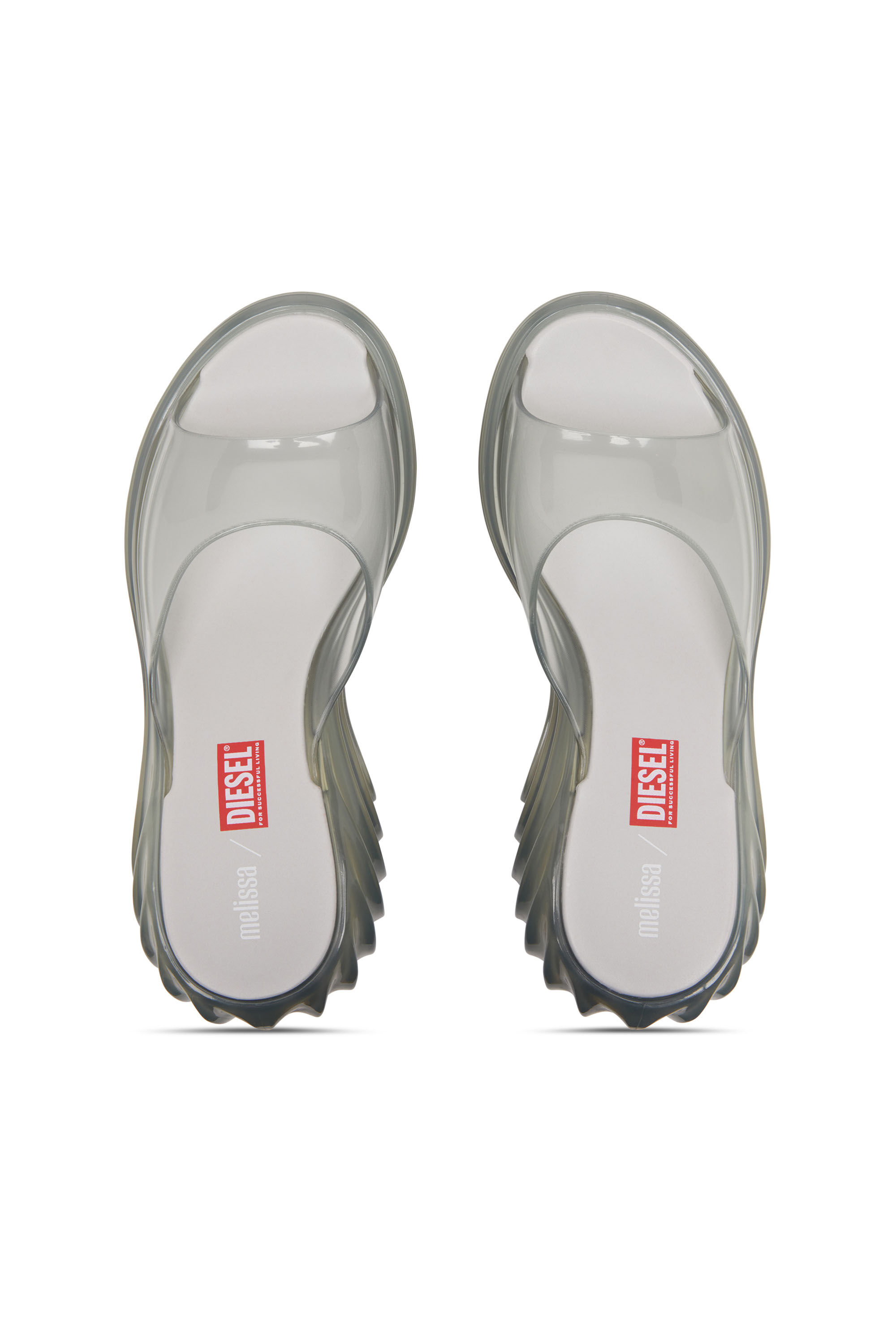 Diesel - MELISSA QUANTUM PLATFORM, Female's Platform mule in Melflex® in Light Grey - 4