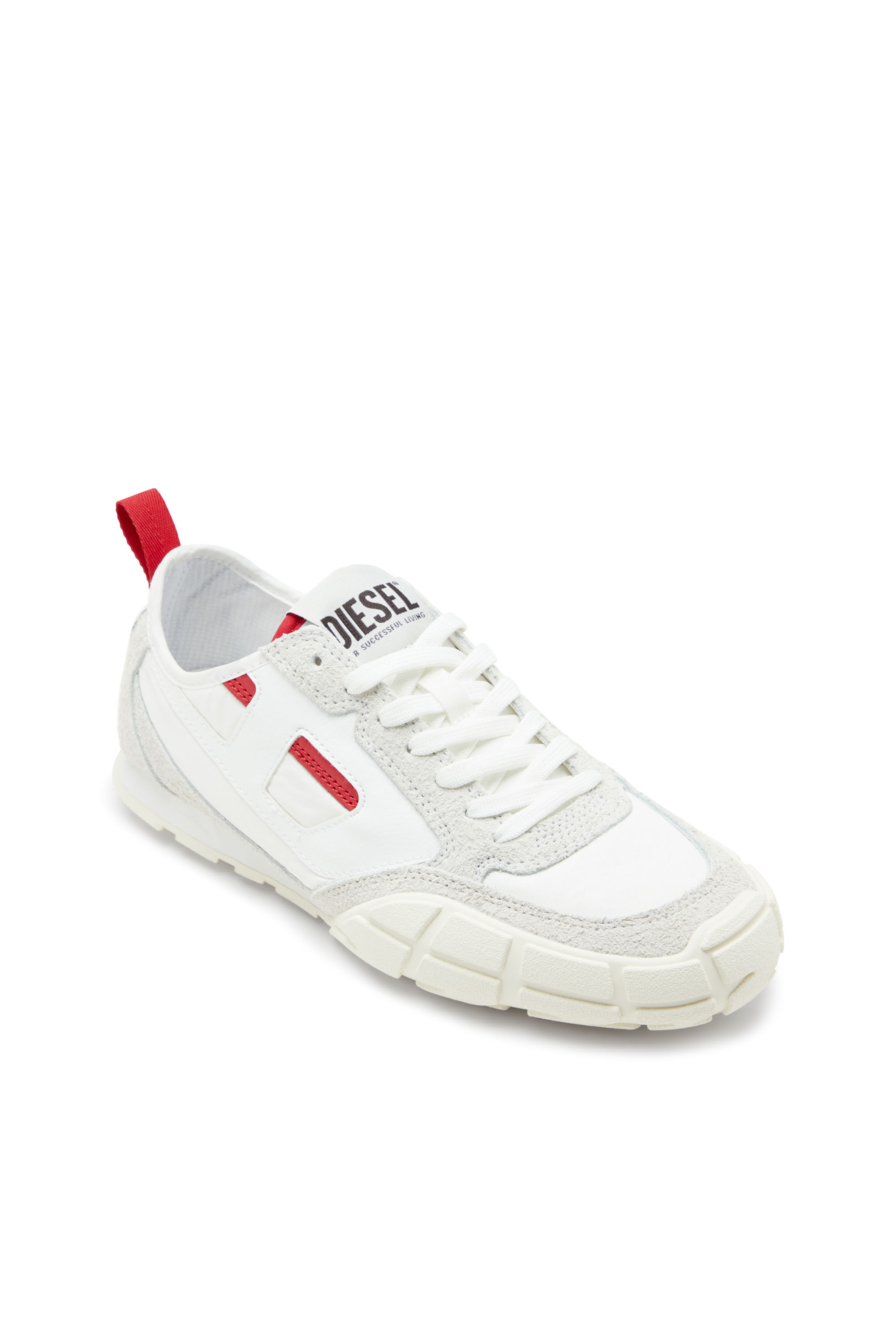 Diesel - S-PAGODHA LOW W, Female's S-Pagodha-Sneakers in leather, suede and ripstop in White/Red - 6