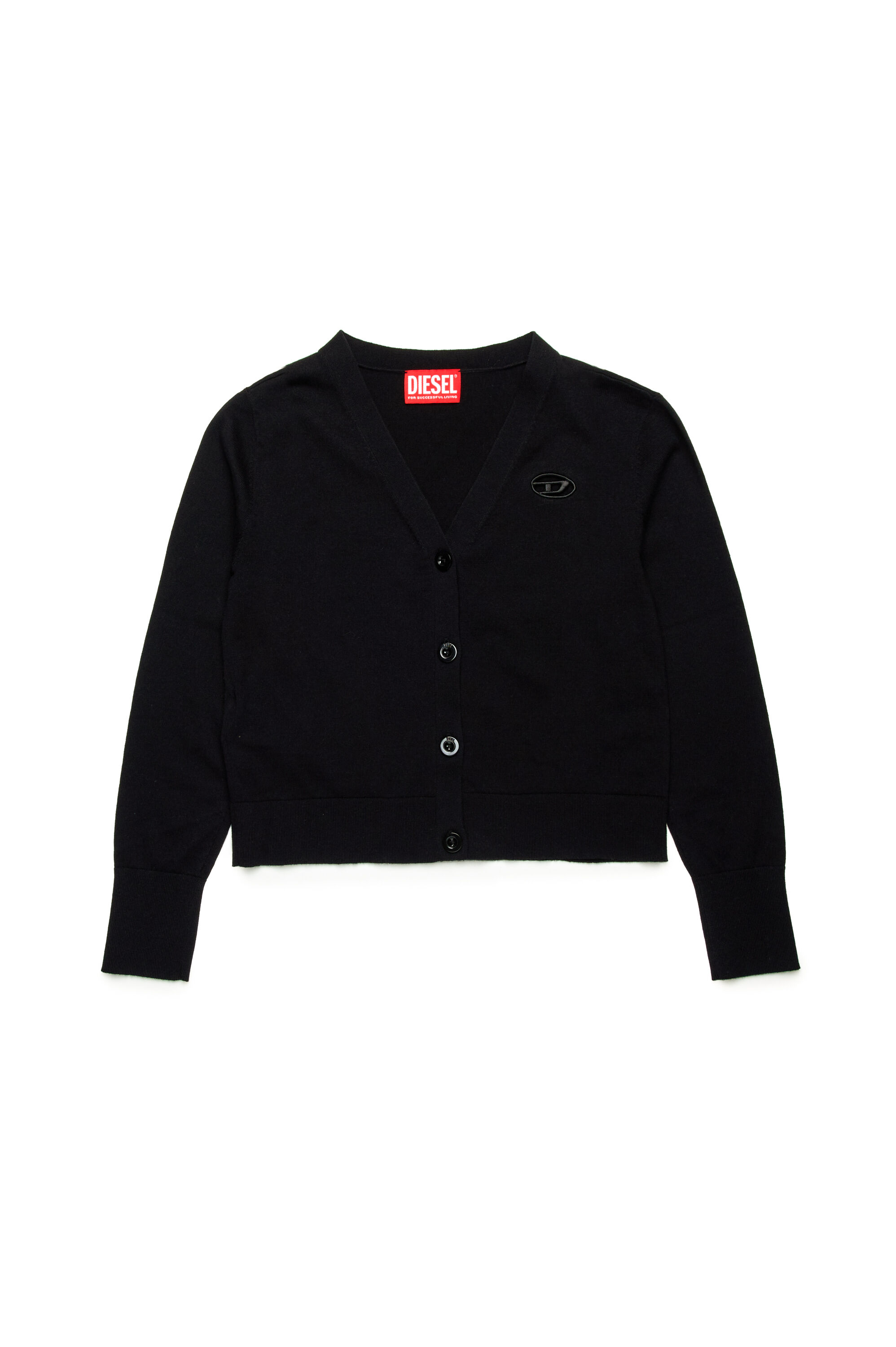 Diesel - KMARTE, Cardigan avec cut-out à logo Oval D Femme in Noir - 1