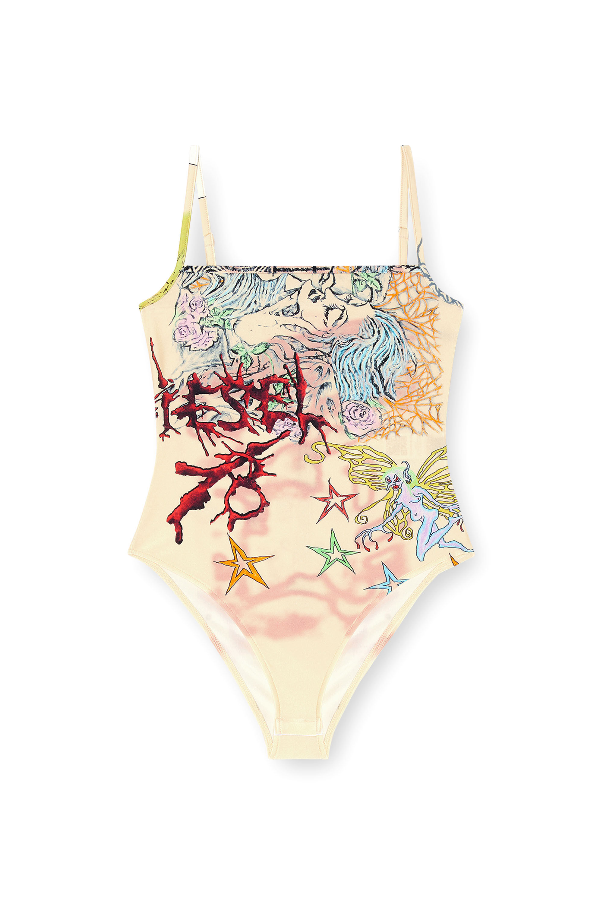 Diesel - T-ASSA, Body avec imprimé tatouage Femme in Beige - 2