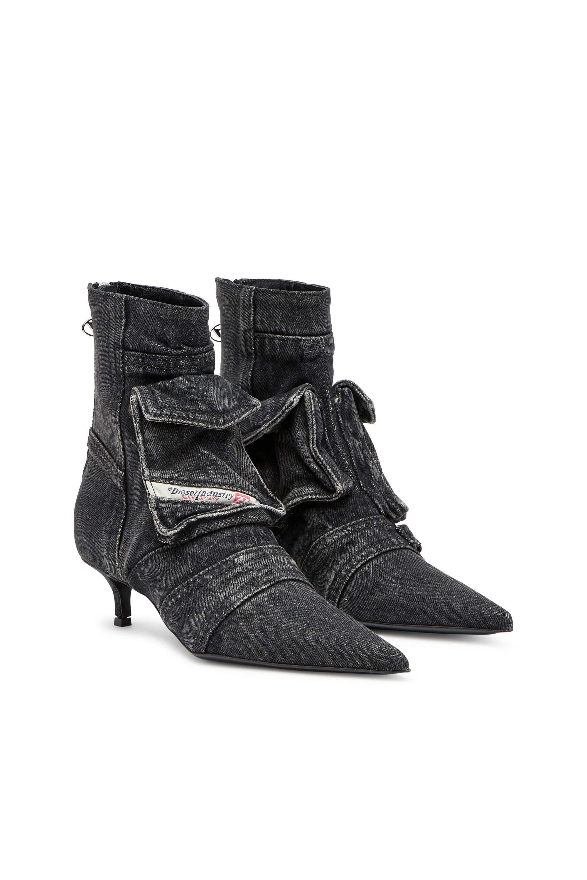 Black denim boots deals
