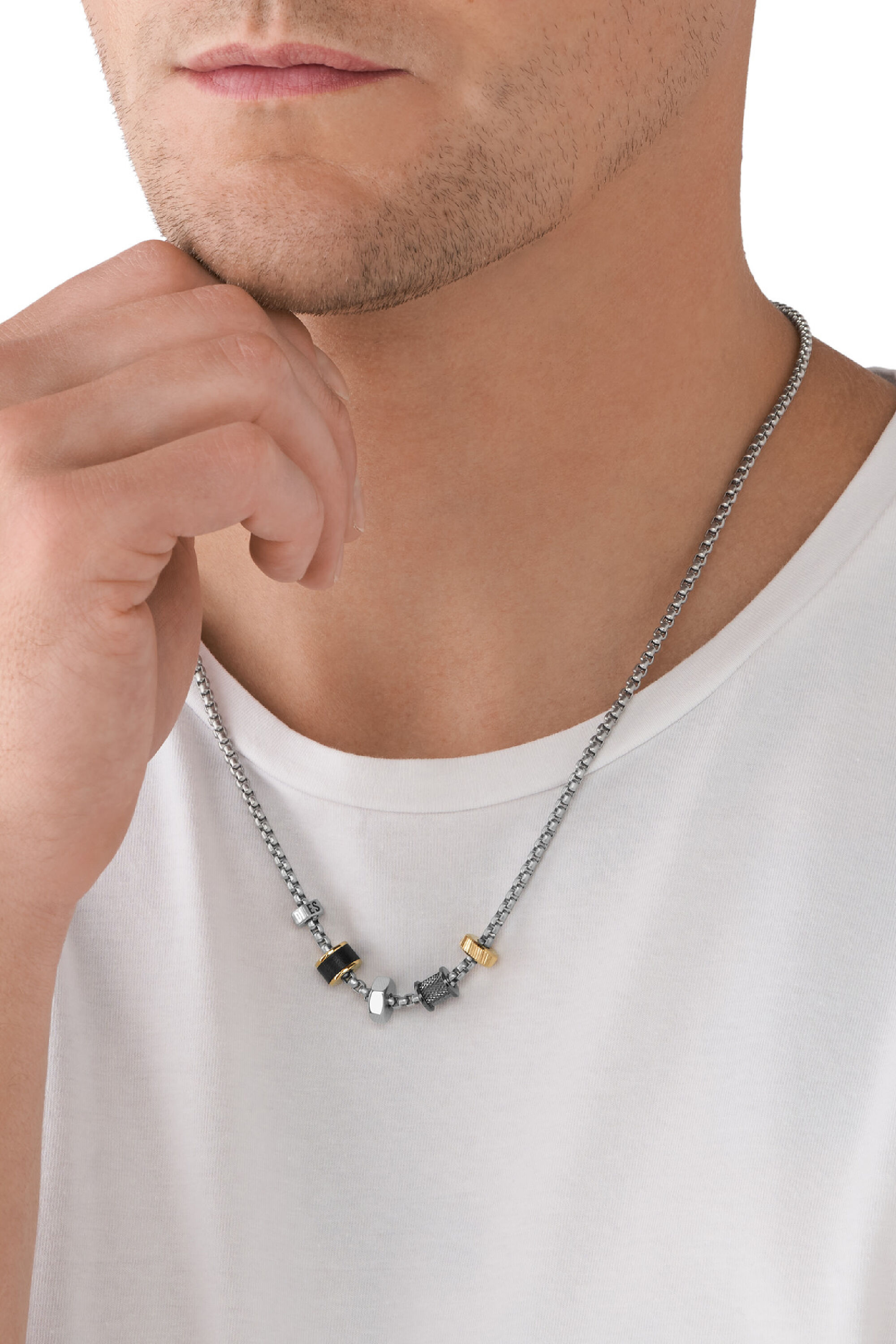 Diesel - DX1393, Male's Stainless steel chain necklace in Silver - 3
