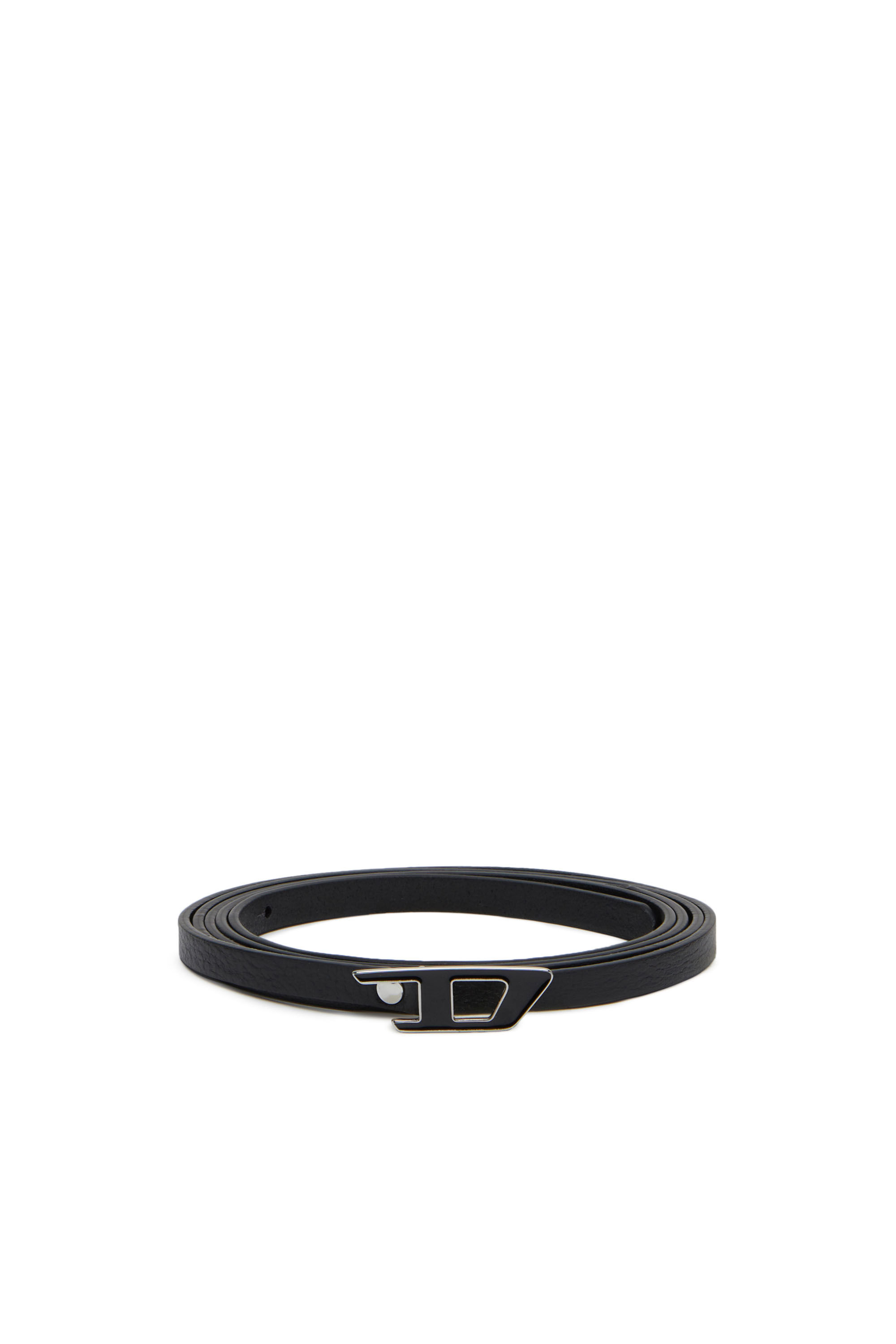 Diesel - B-DLOGO 10, Female's Slim double-wrap leather belt in Black - 1