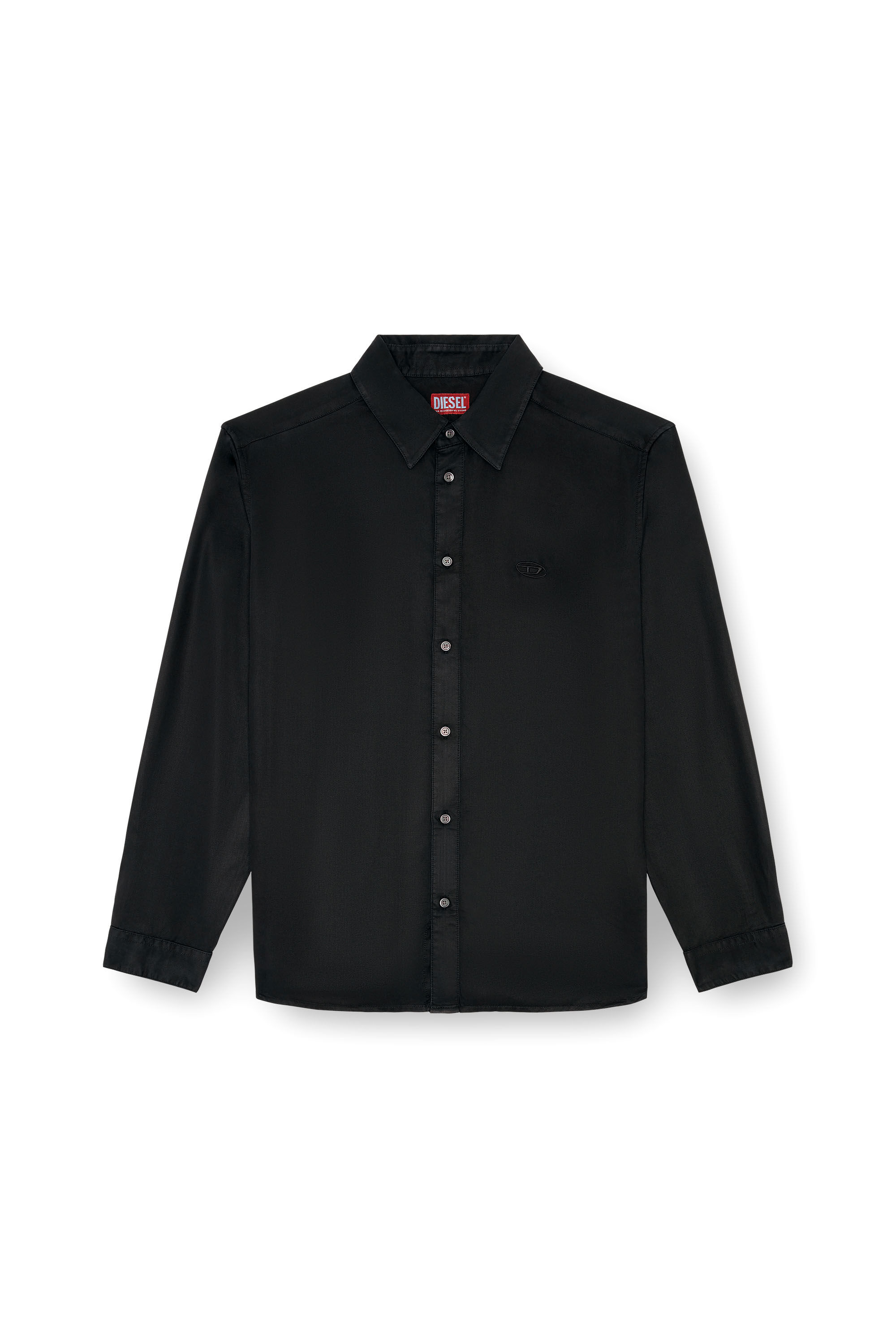 Diesel - S-SIMPLY-C, Male's Fluid shirt with logo embroidery in Black - 2