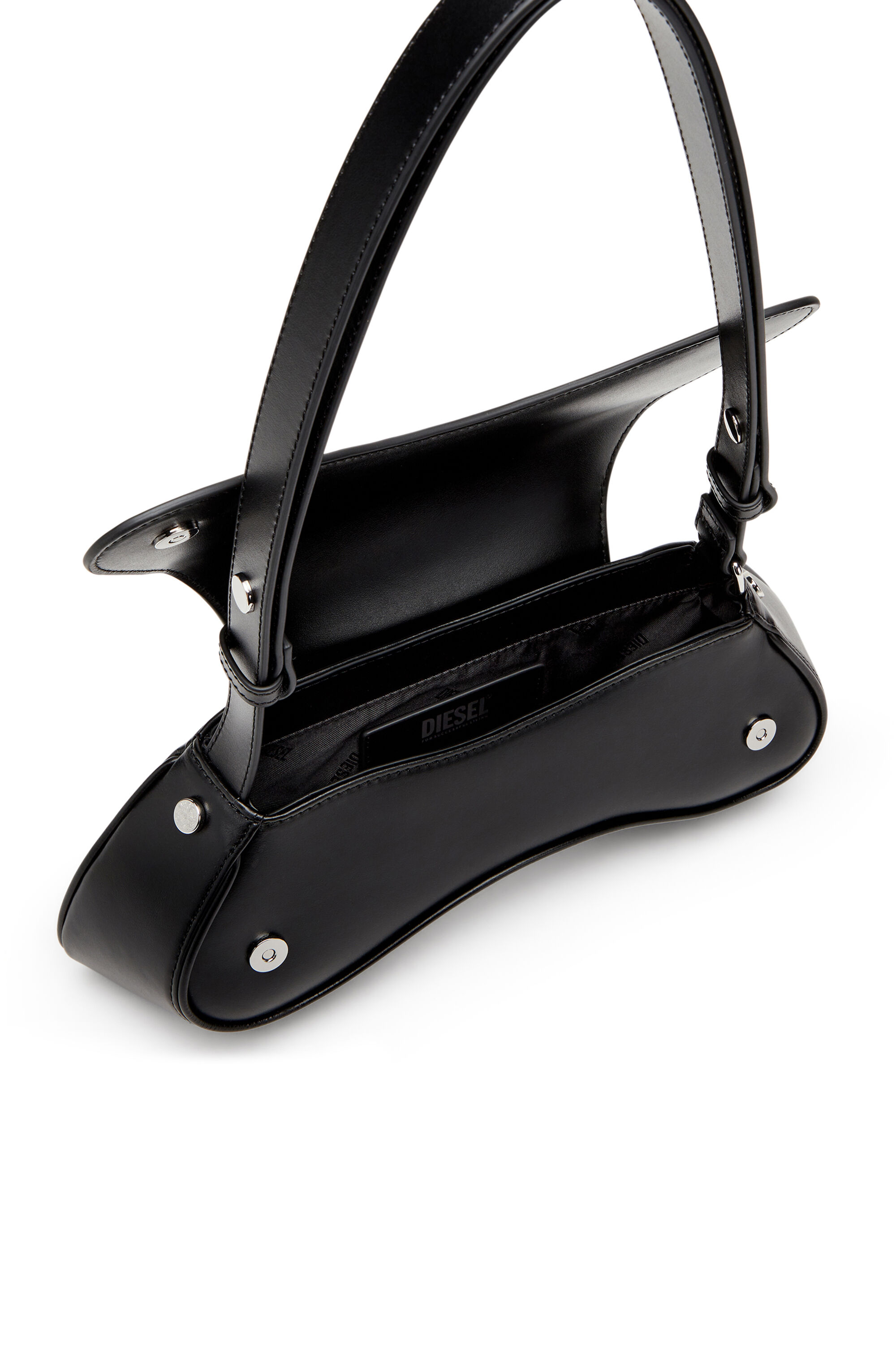 Diesel - PLAY CROSSBODY, Play-Sac à bandoulière en cuir semi-brillant Femme in Noir - 2