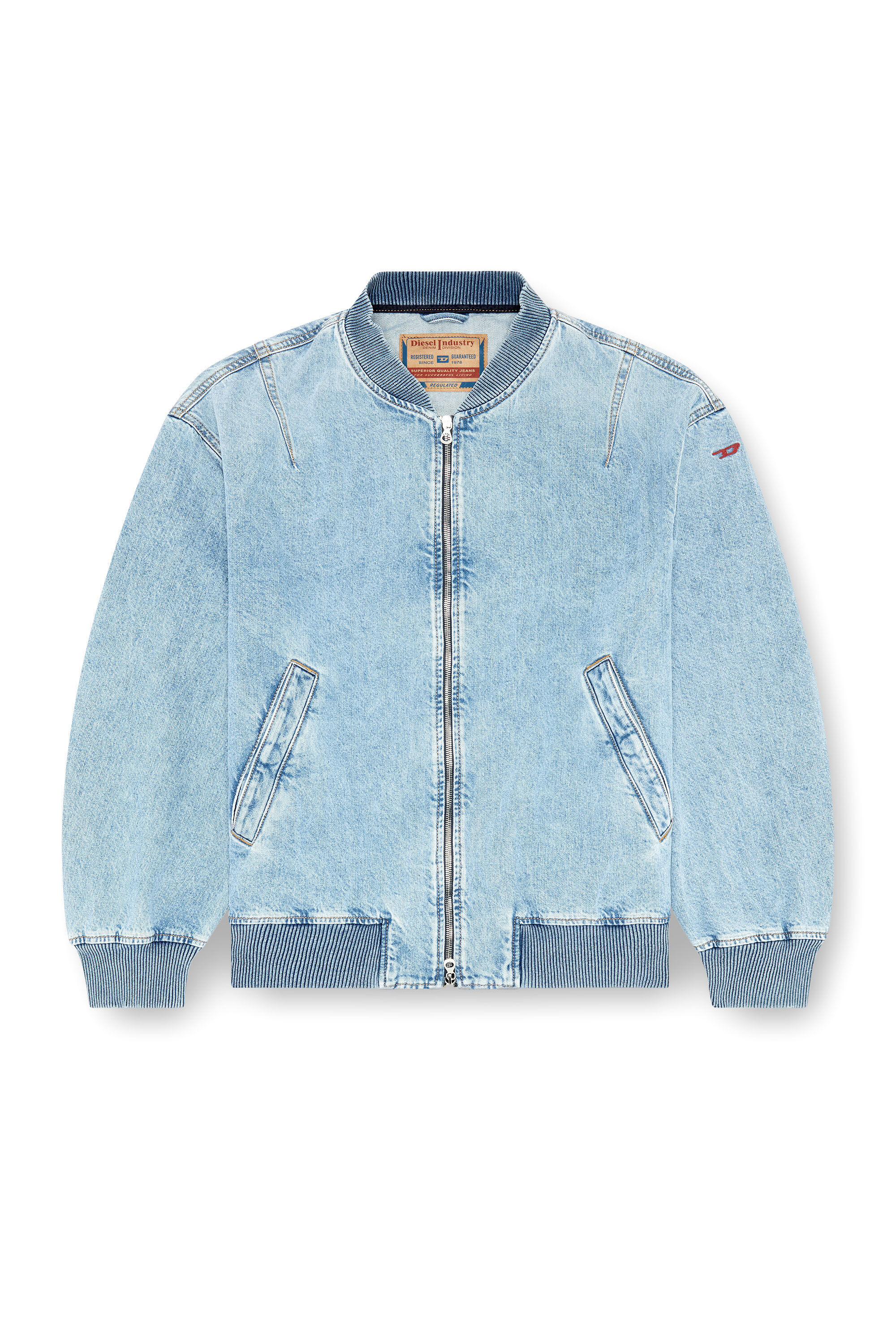 Men s Bomber jacket in denim Blue Diesel