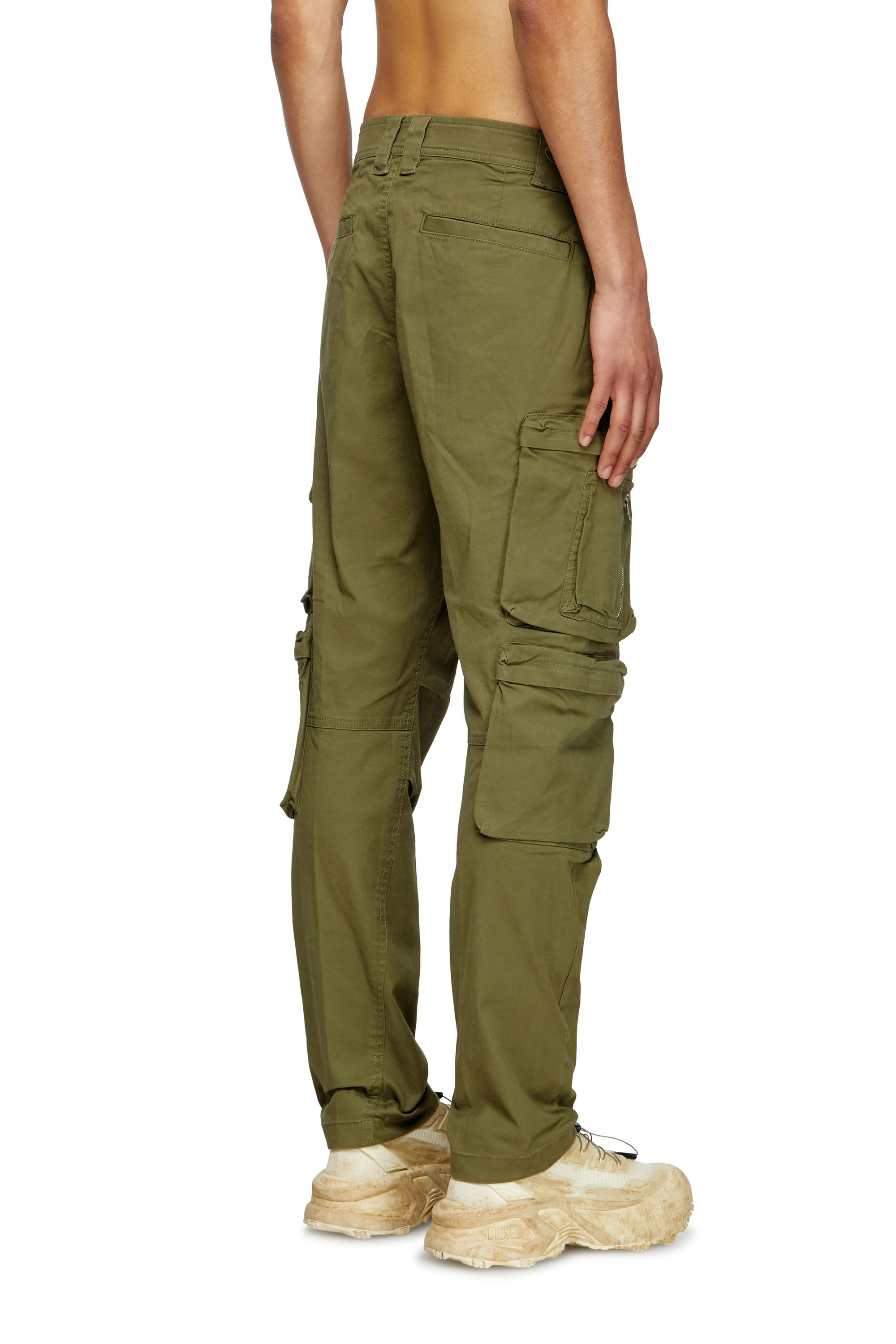 Diesel - P-ARLEM, Male's Cargo pants with zip pocket in Military Green - 5