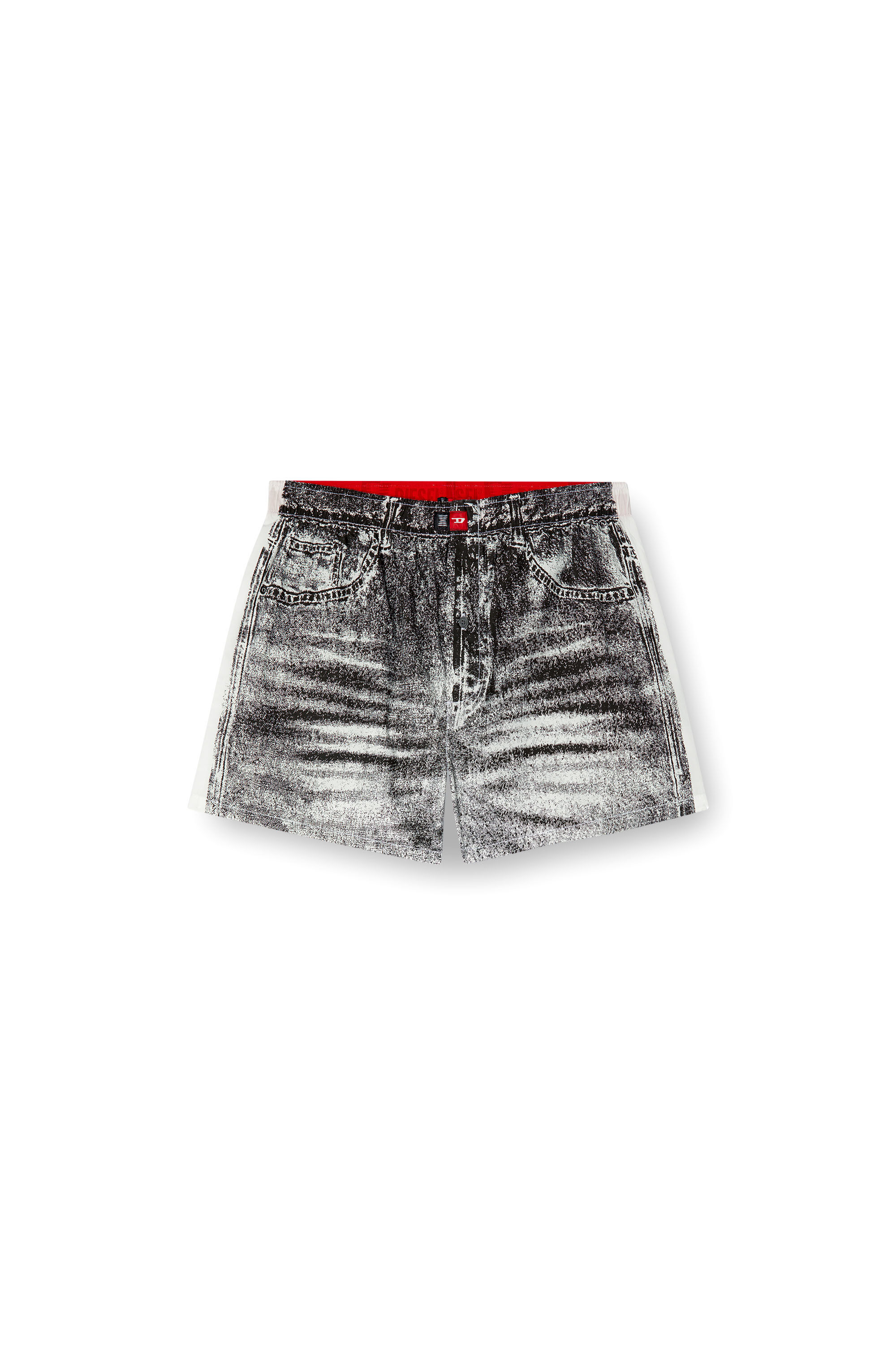 Diesel - TROMPE-BOXERS, Boxer en popeline de coton effet denim Homme in Gris - 2