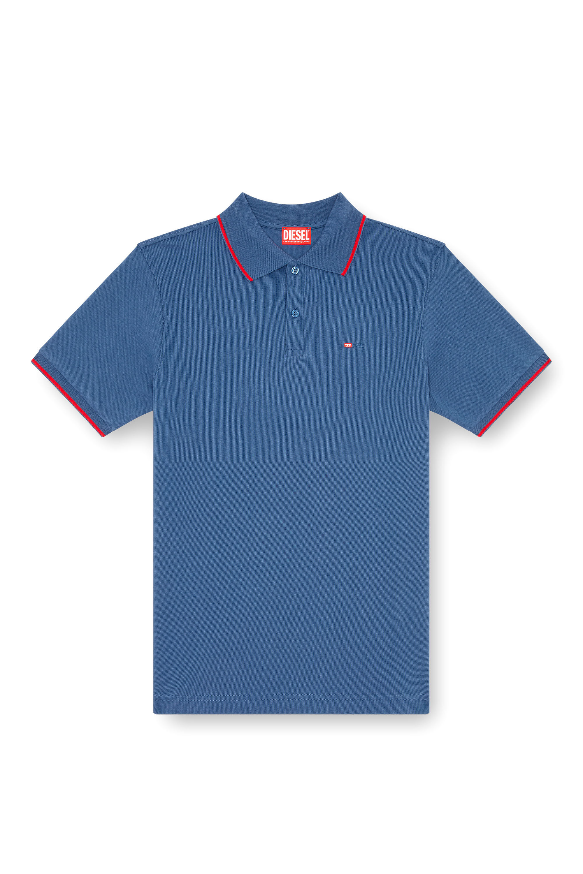 Diesel - T-FERRY-MICRODIV, Male's Polo shirt with micro Diesel embroidery in Blue - 2