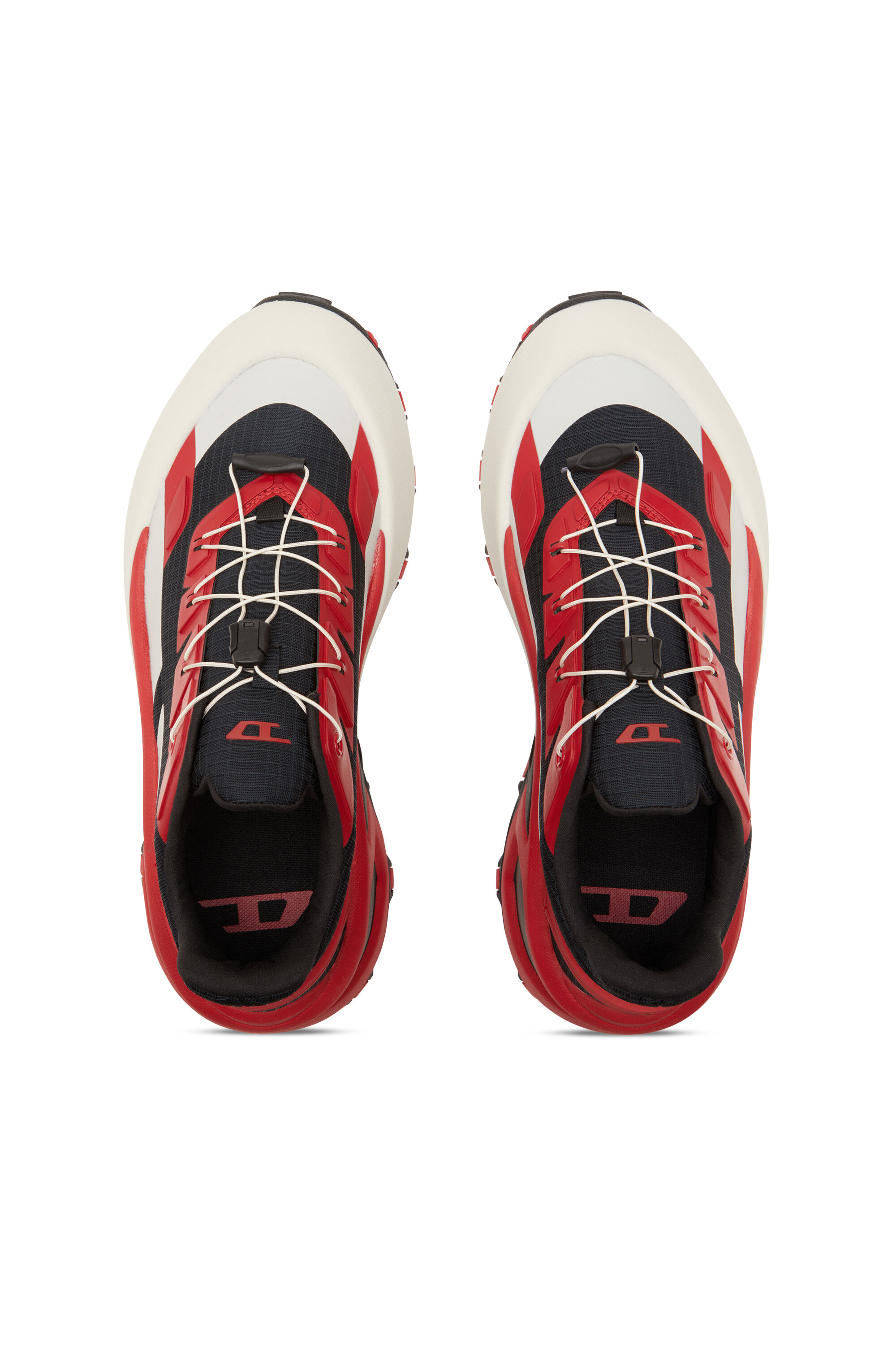 Diesel - D-CAGE RUNNER, Male's D-Cage Runner-Sneakers in TPU-trimmed ripstop in Black/Red - 4