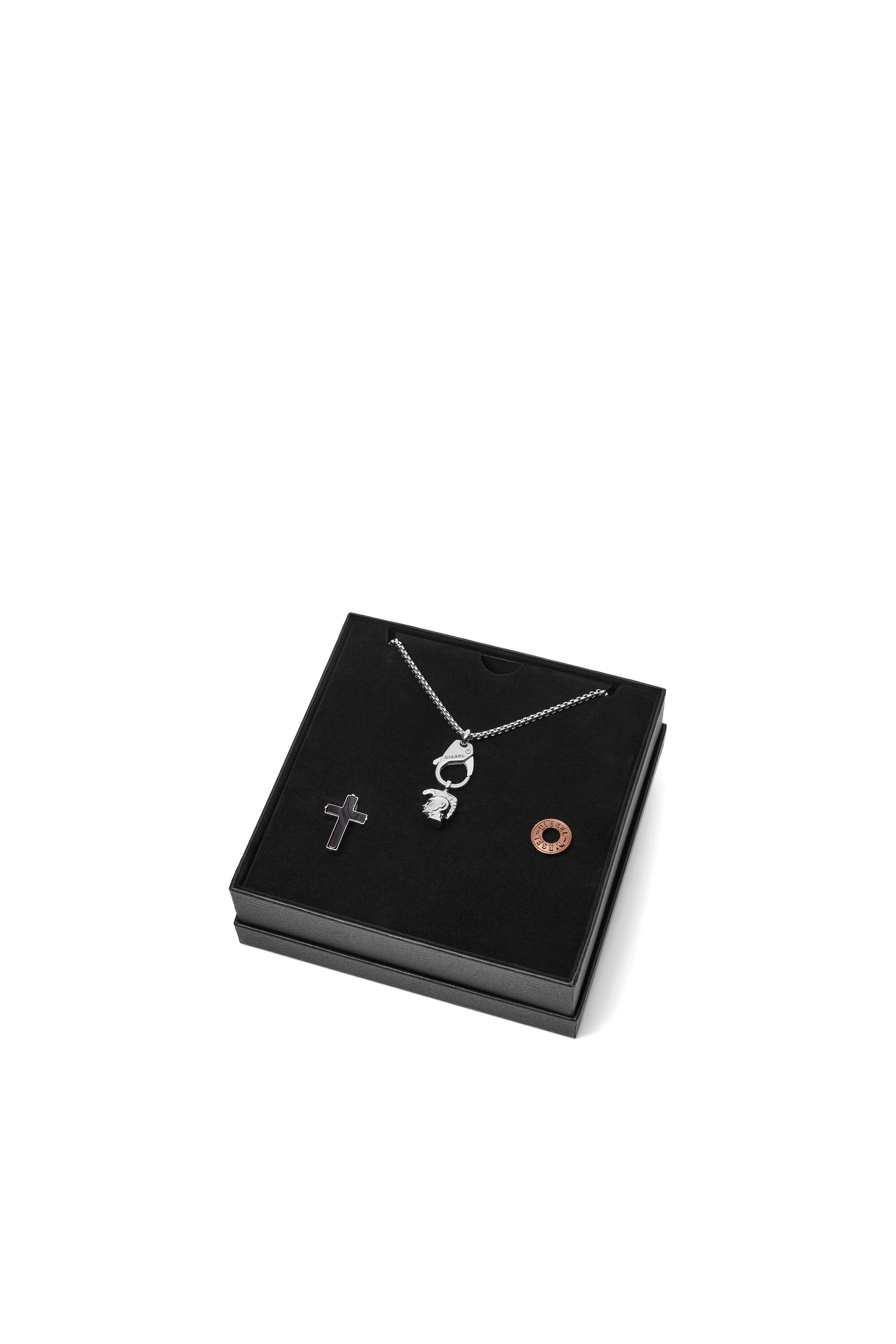 Diesel - DX1215, Male's Stainless Steel Interchangeable Pendant Necklace in Silver - 3