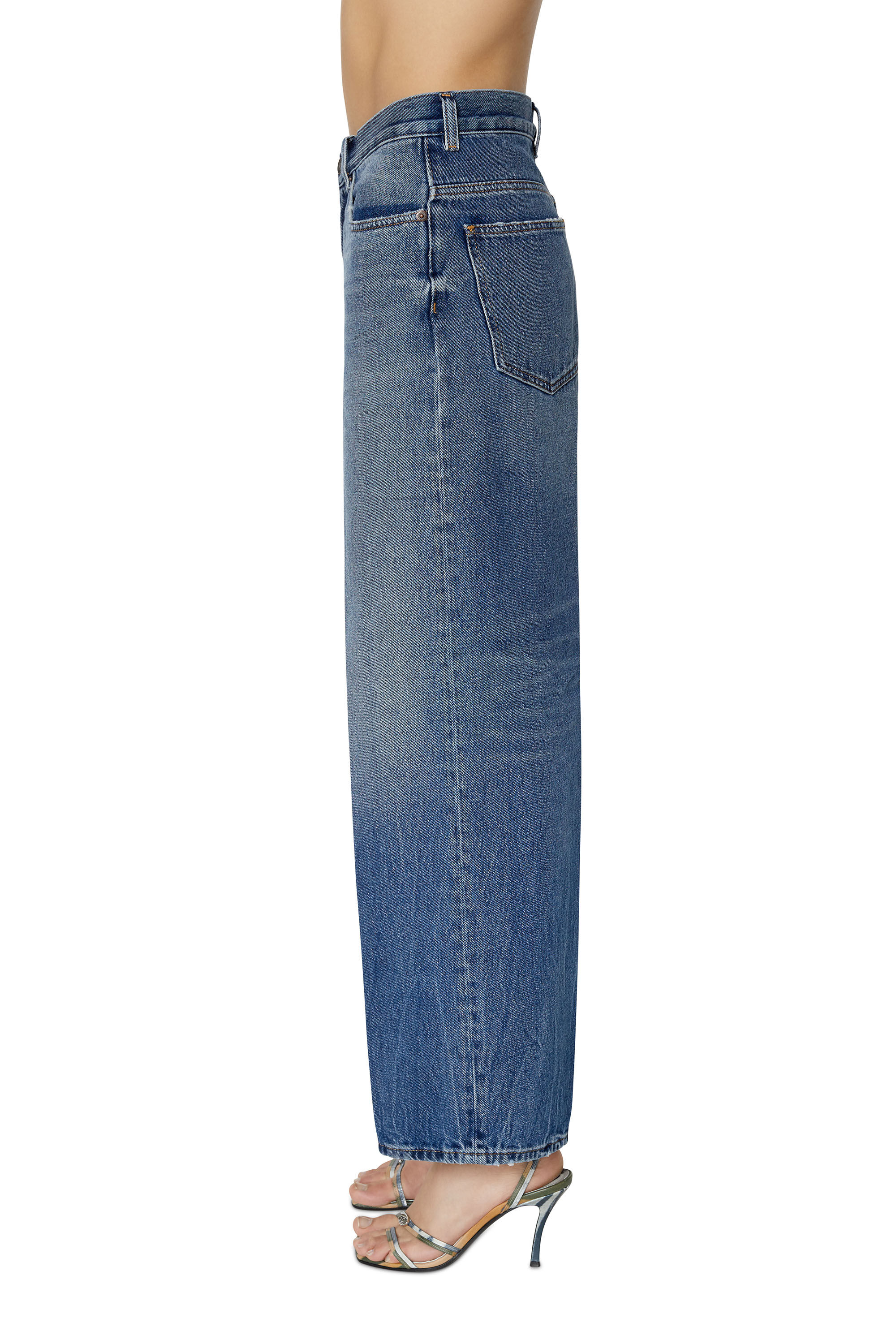 Diesel - 2000 Widee 09E03 Bootcut and Flare Jeans, Medium Blue - Image 6