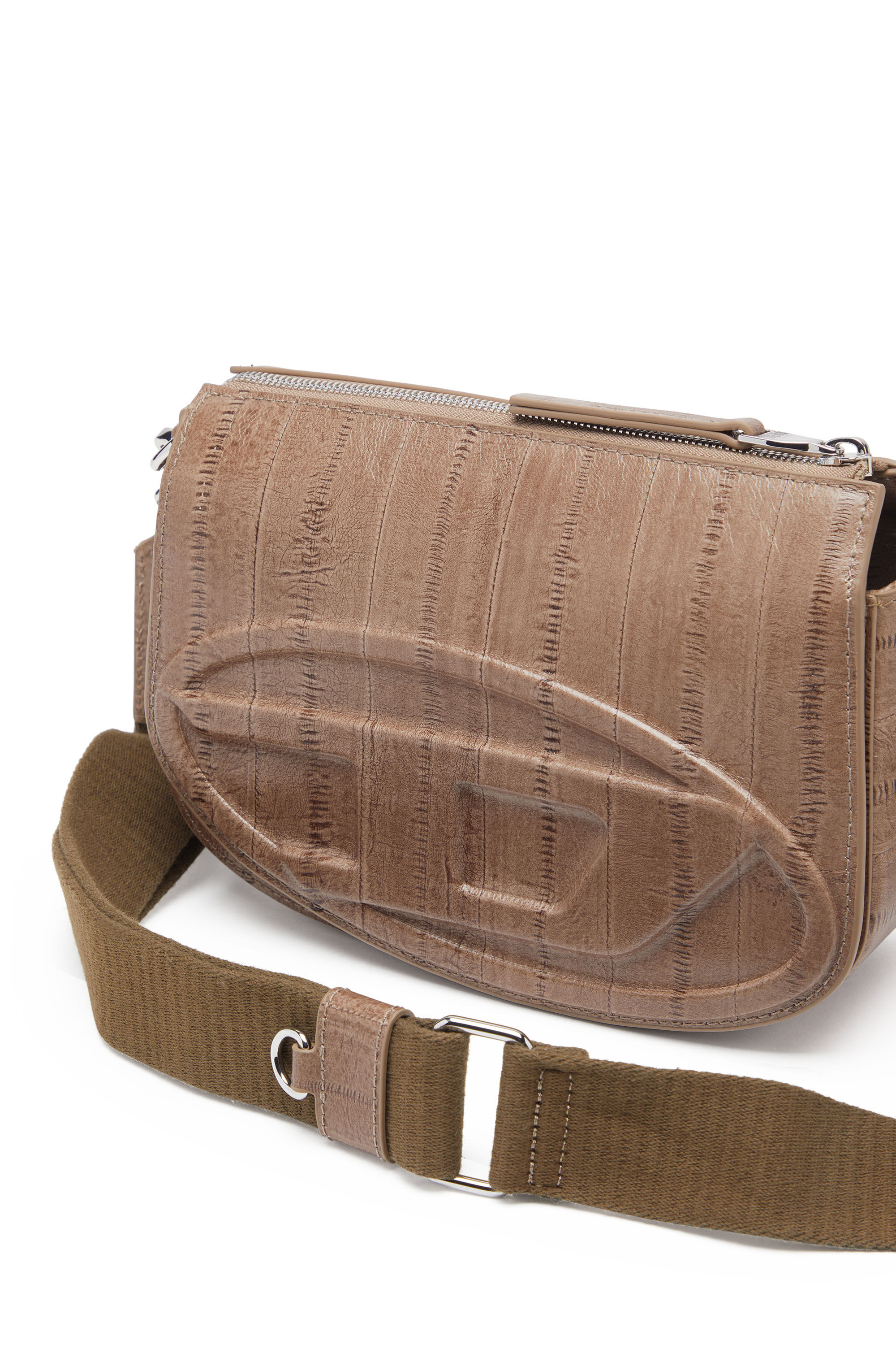 Diesel - 1DR CAMERA BAG, 1DR-Sac caméra en cuir effet anguille Mixte in Marron - 5