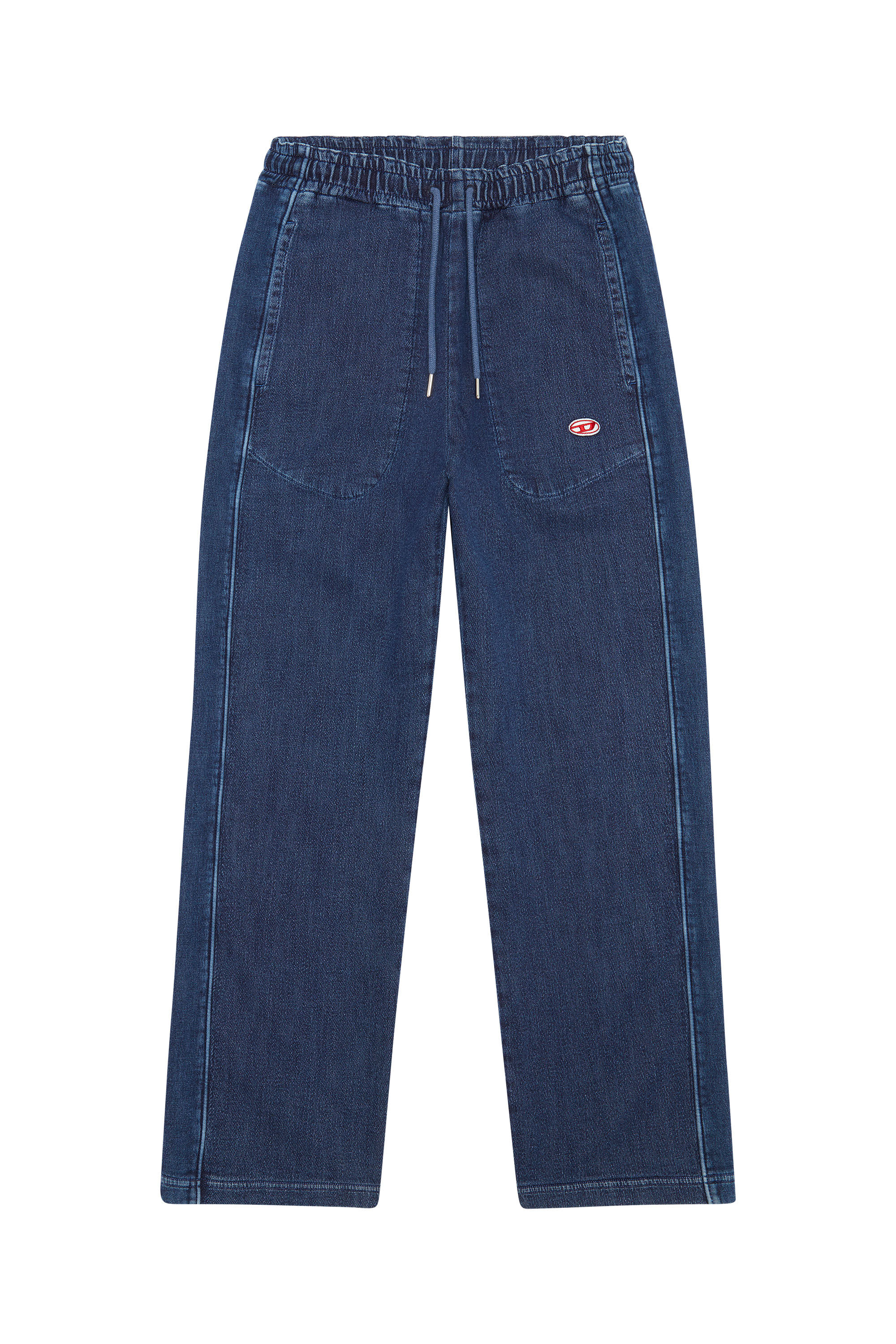 Diesel - D-Martians Track Denim 09C30 Straight, Bleu Foncé - Image 2