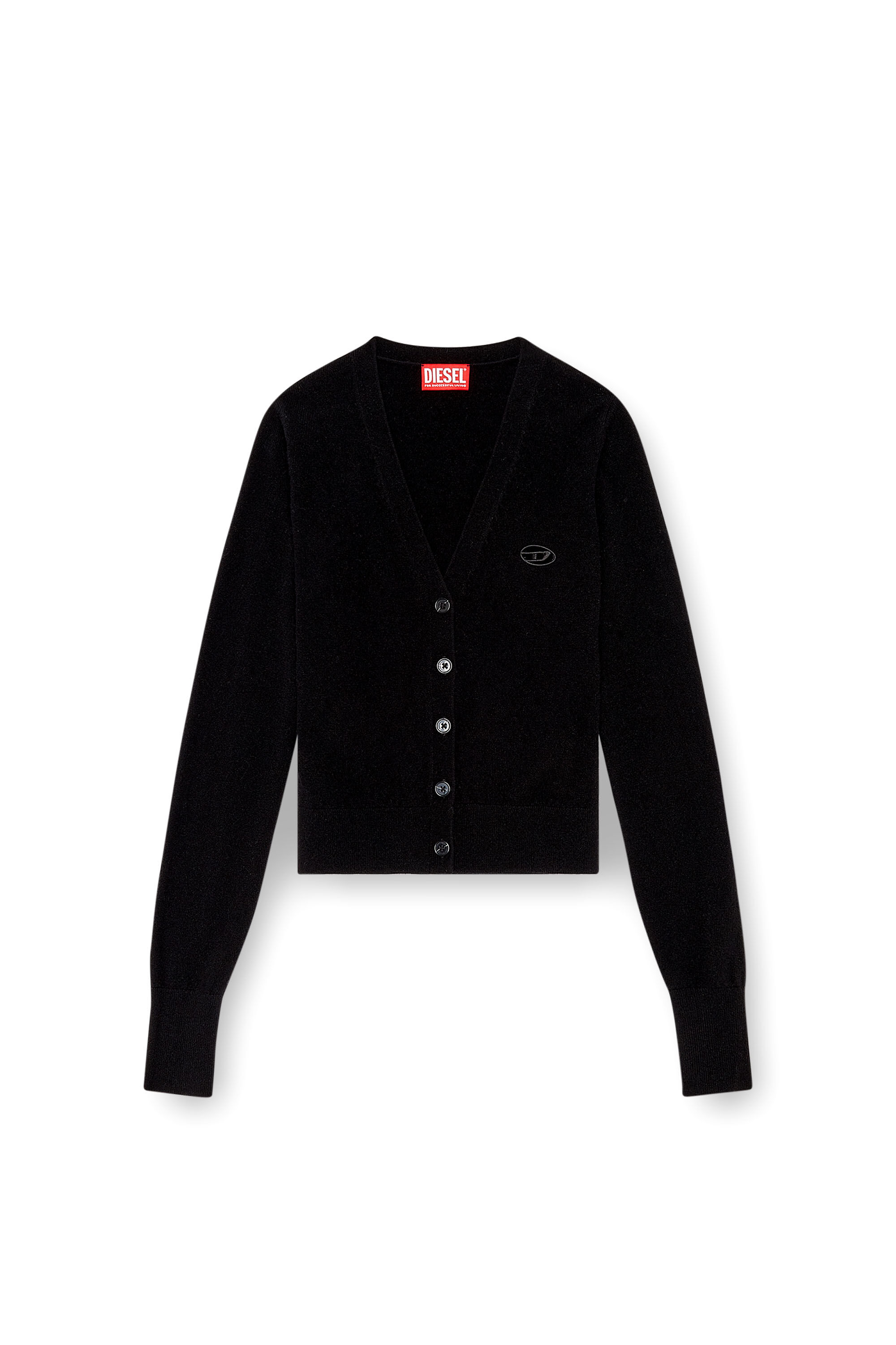 Diesel - M-ARTE, Cardigan en laine et cachemire Femme in Noir - 2