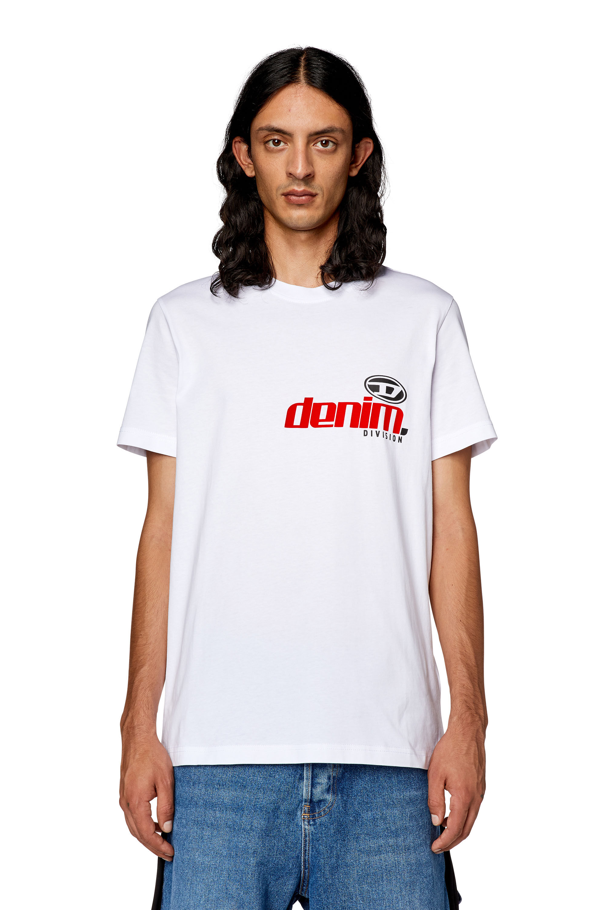Diesel - T-DIEGOR-L14, Male's T-shirt with shiny and flocked print in White - 5