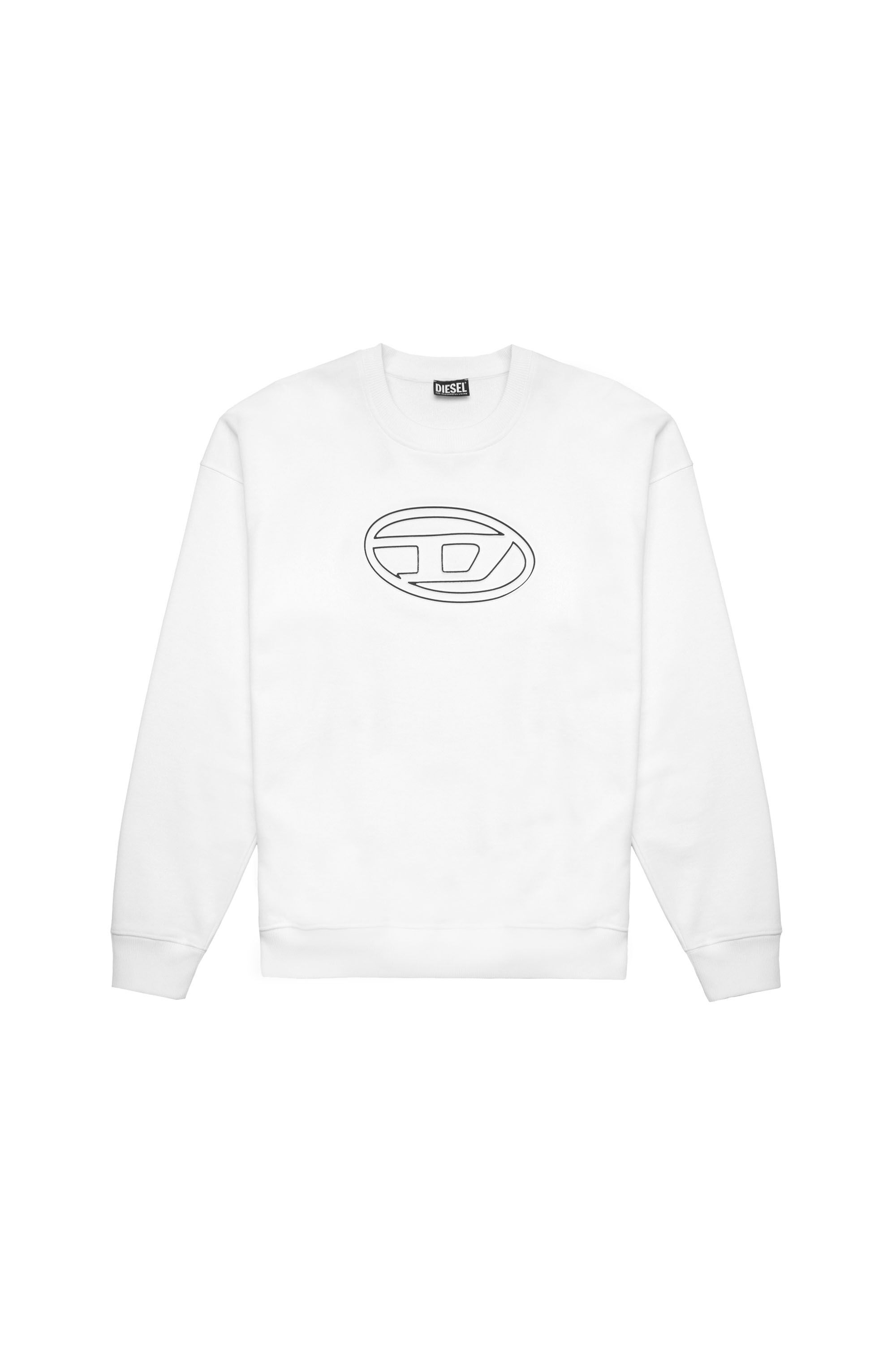 Diesel - S-MART-BIGOVAL, Male's Sweatshirt with embossed logo in White - 1
