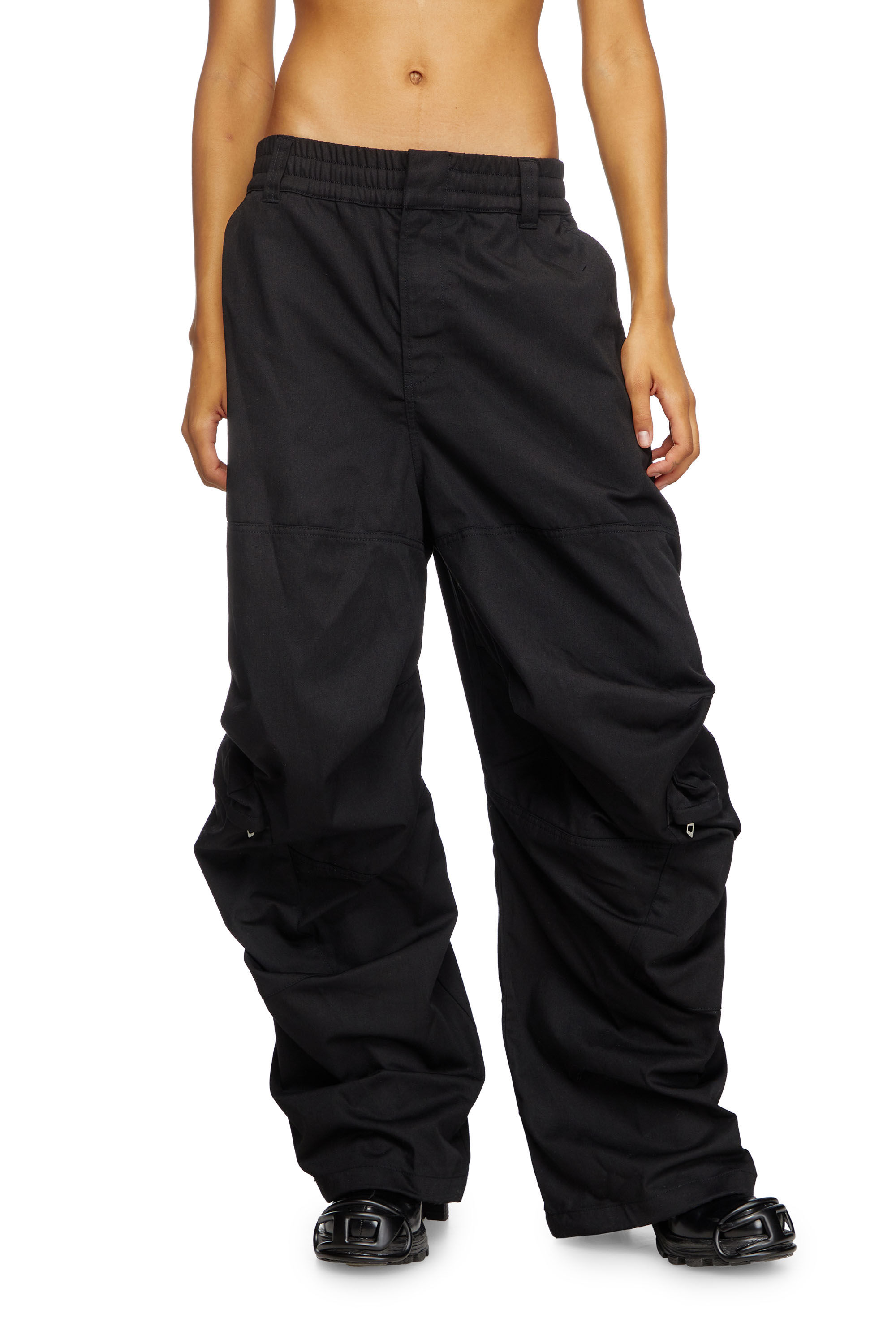 Diesel - P-ARNE-FEM-P2, Female's Cargo pants in cotton twill in Black - 3