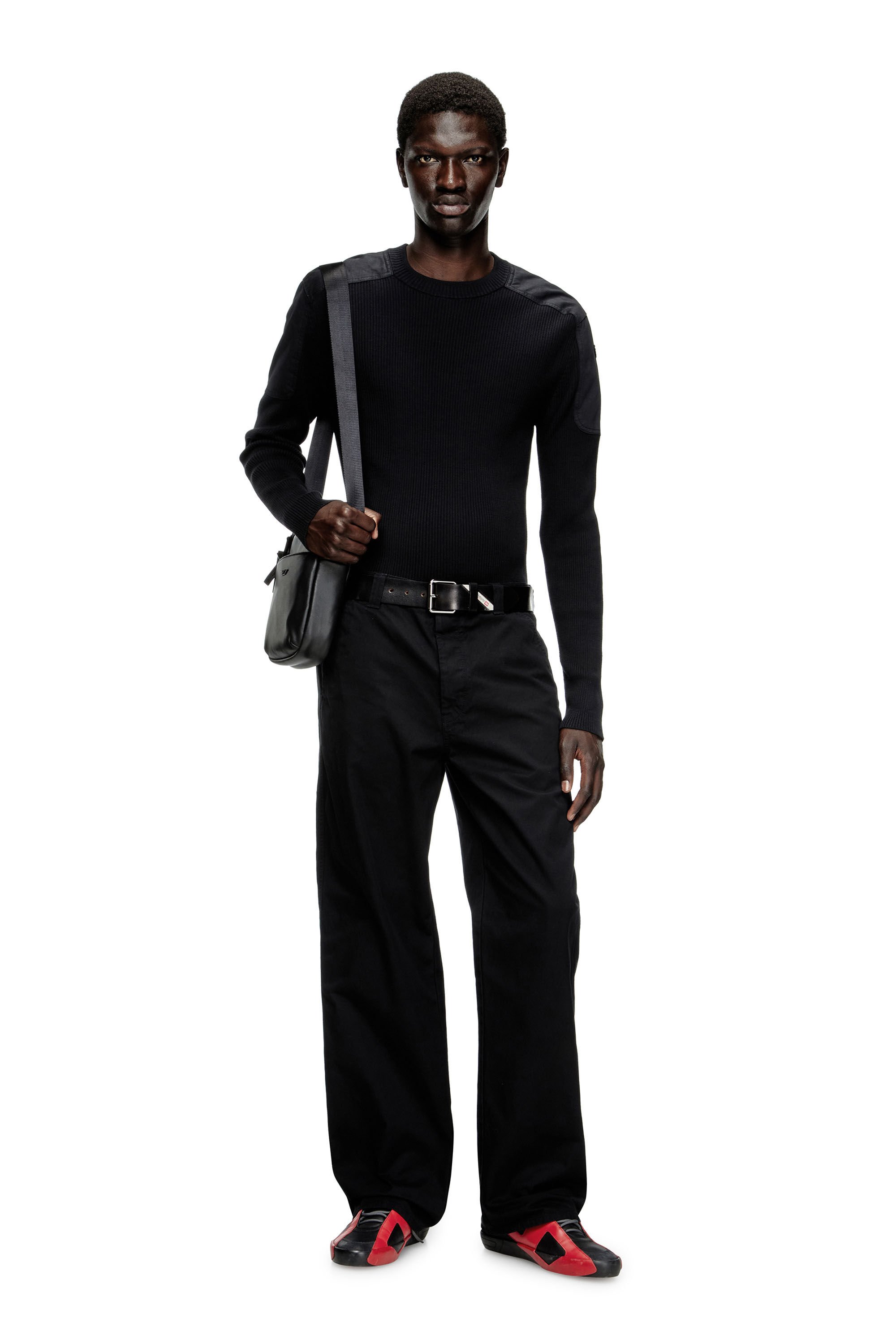 Diesel - K-MARTIN, Male's Ribbed jumper with shoulder panels in null - 1