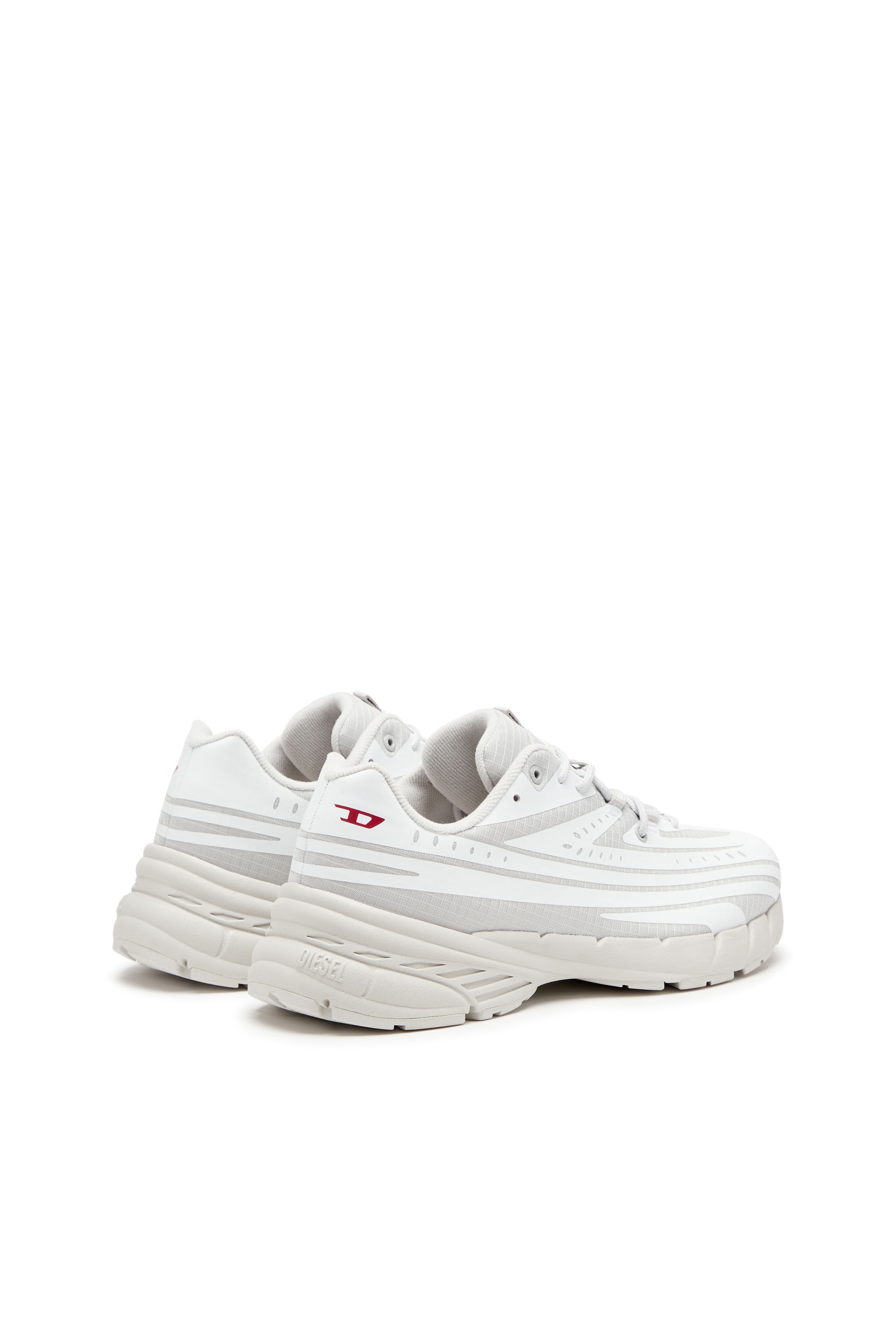 Diesel - D-AIRSPEED LOW W, Female's D-Airspeed Low-Striped sneakers in coated ripstop in White/Grey - 3