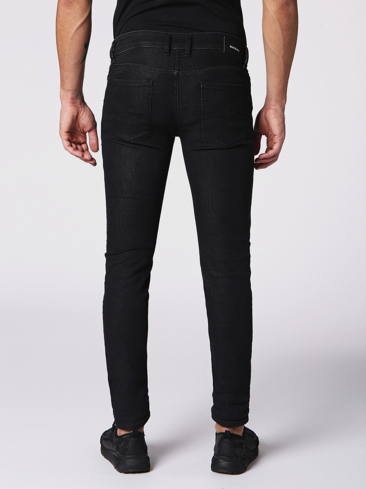 Diesel - Sleenker 084SB Skinny Jeans, Black/Dark Grey - Image 3