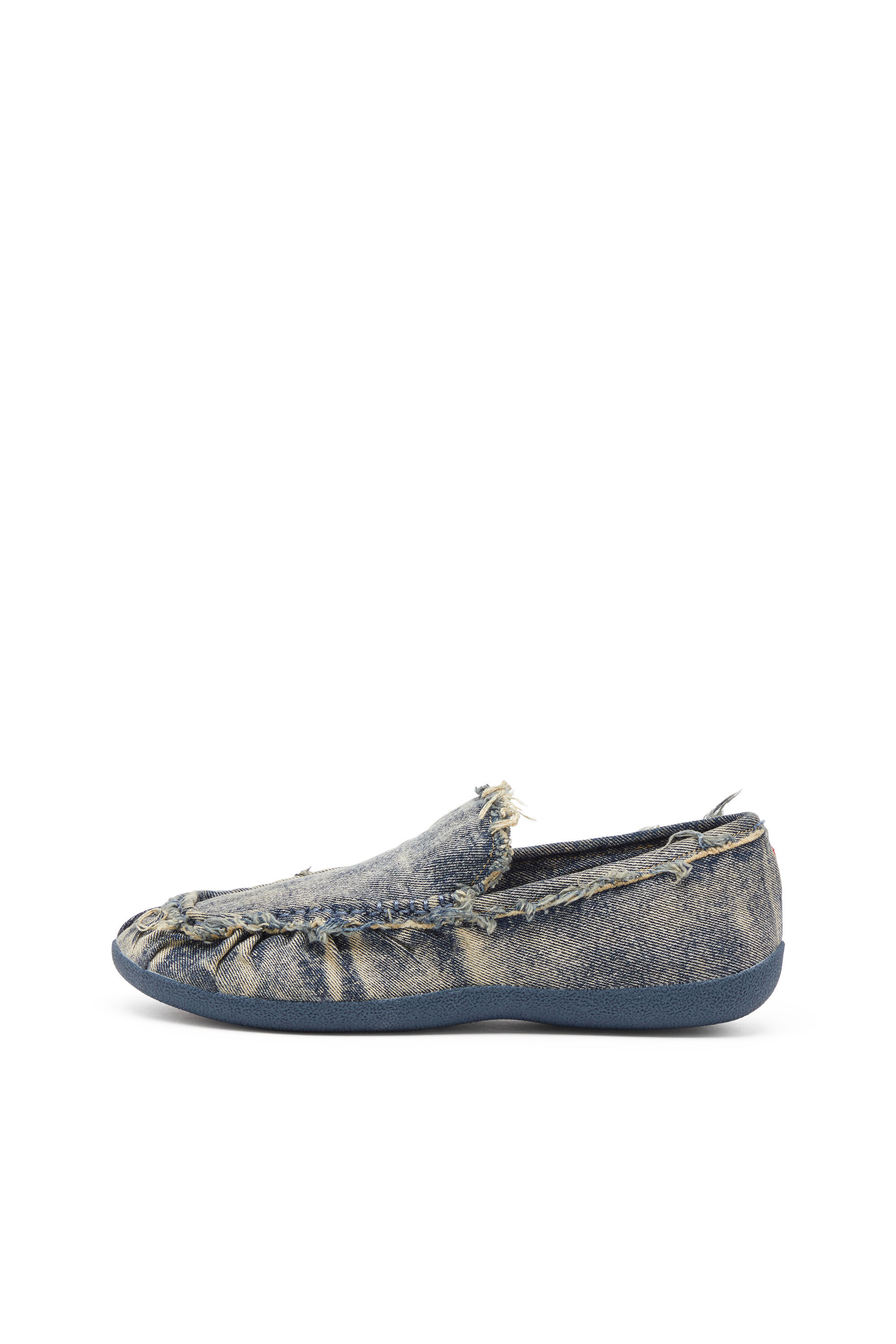 Diesel - D-SHOCK MOC, Male's D-Shock-Distressed denim loafers in Blue - 7