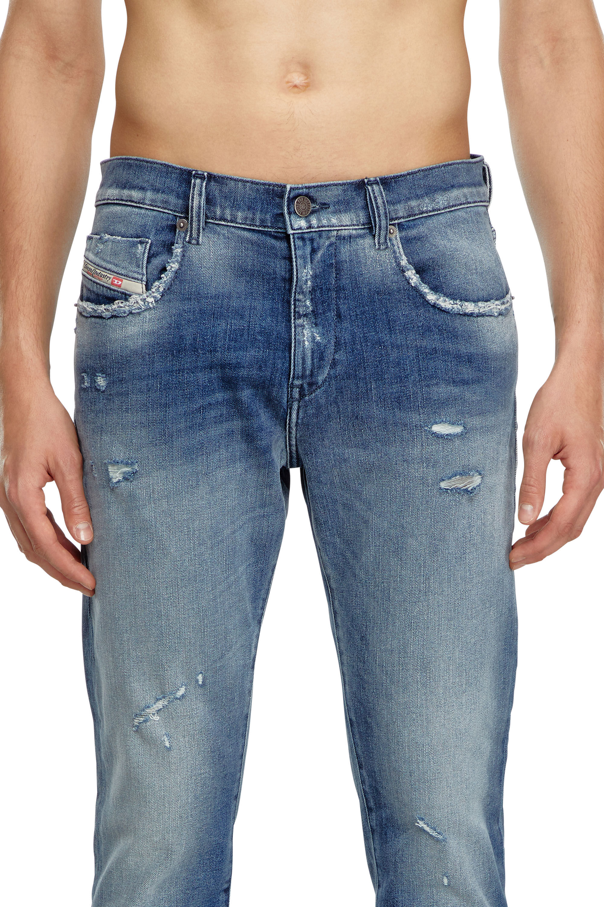 Diesel - Male Slim Jeans 2019 D-Strukt 09J61, Medium Blue - Image 5