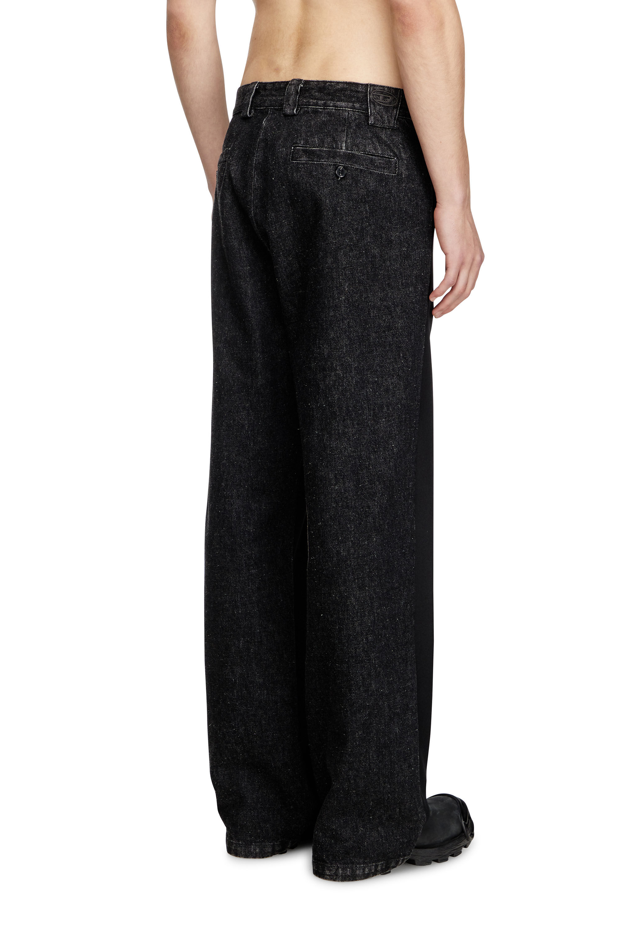 Diesel - P-WIRE-B, Male's Hybrid pants in twill and denim in Black - 5