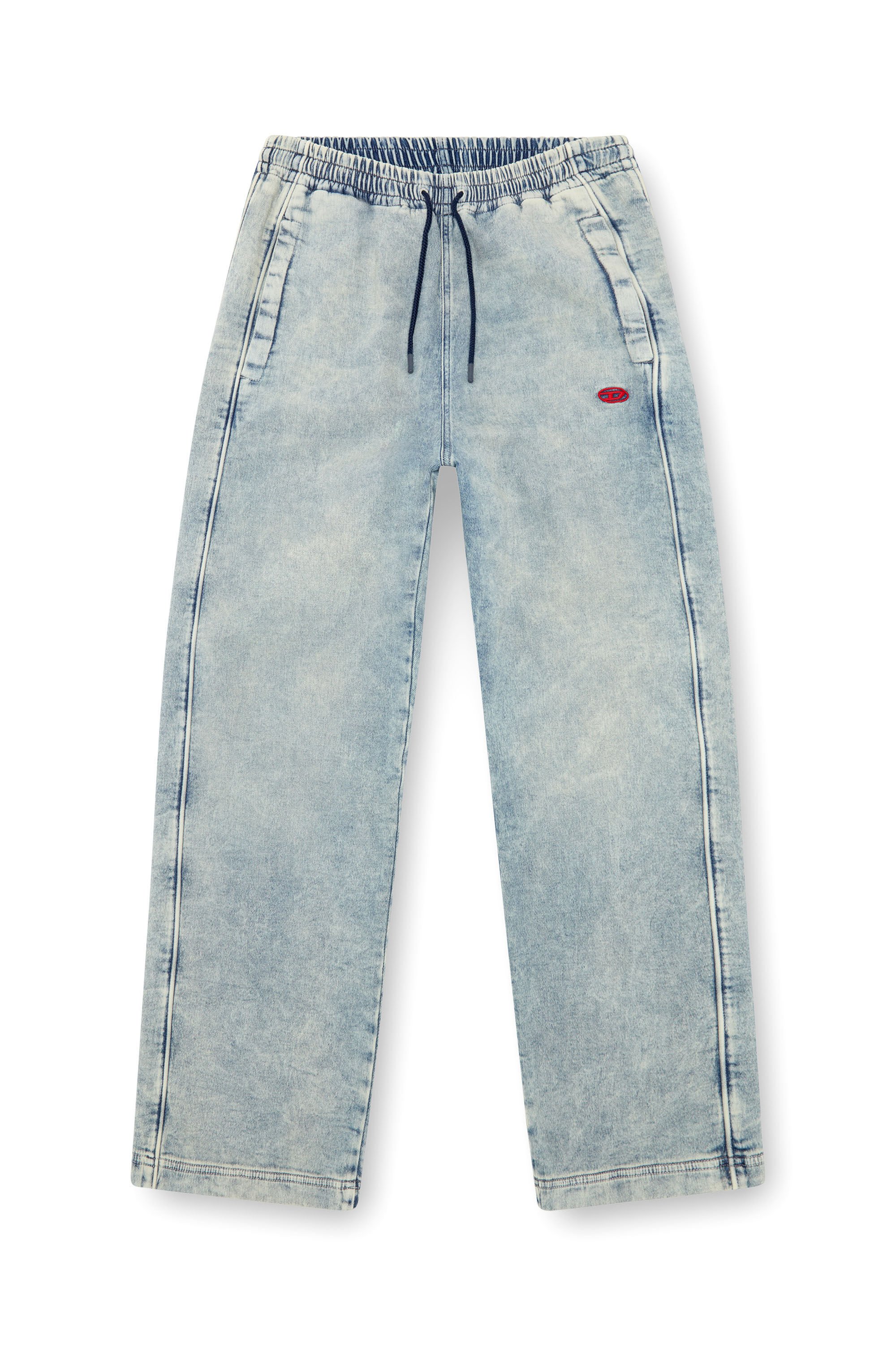 Diesel - Relaxed D-Martyans Track Denim 068LU Homme, Bleu Clair - Image 5