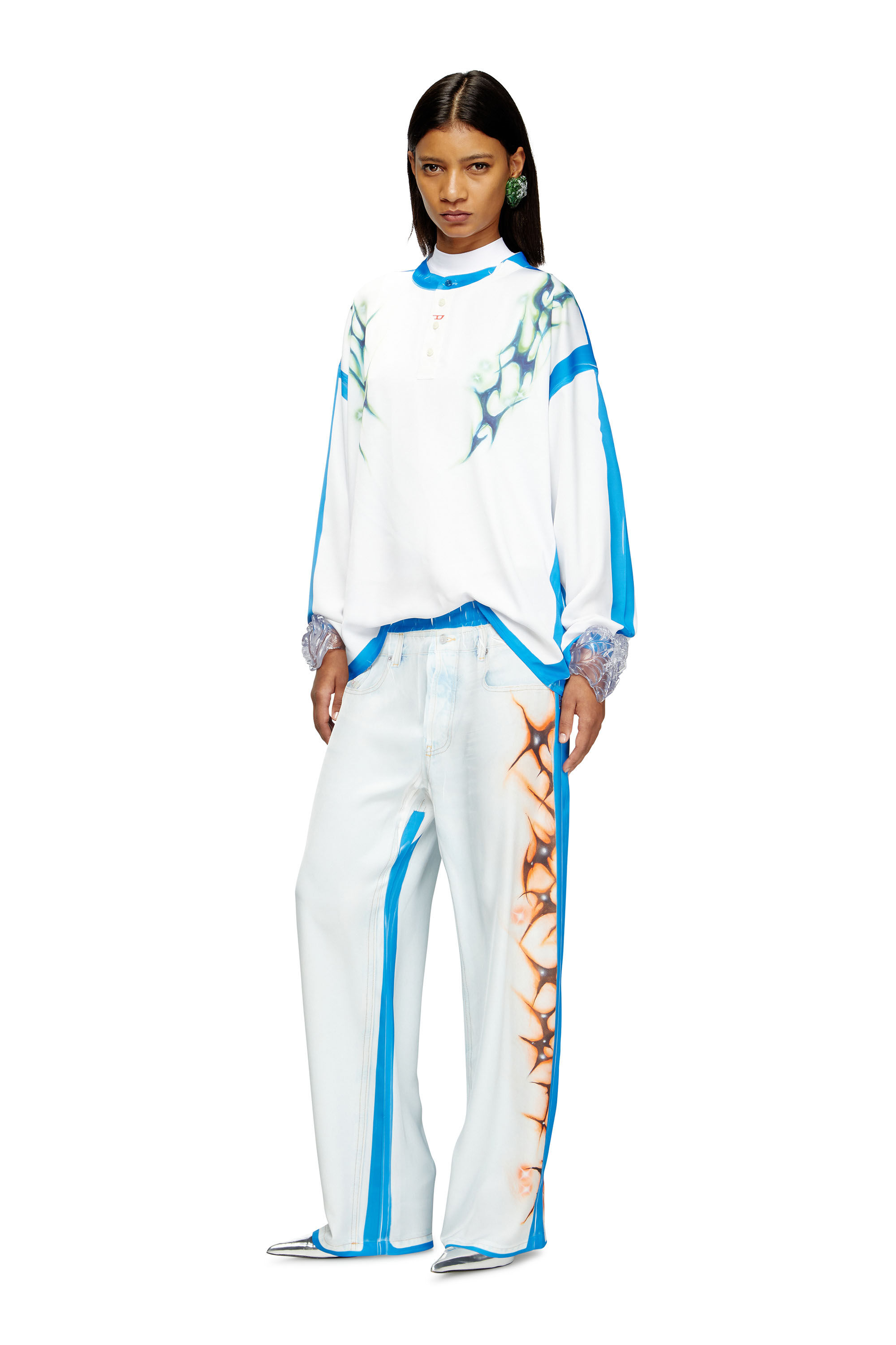 Diesel - P-AFTER-GRAFFITI-JAP, Pantalon avec fit relaxed et imprimé graffiti Mixte in Polychrome - 6