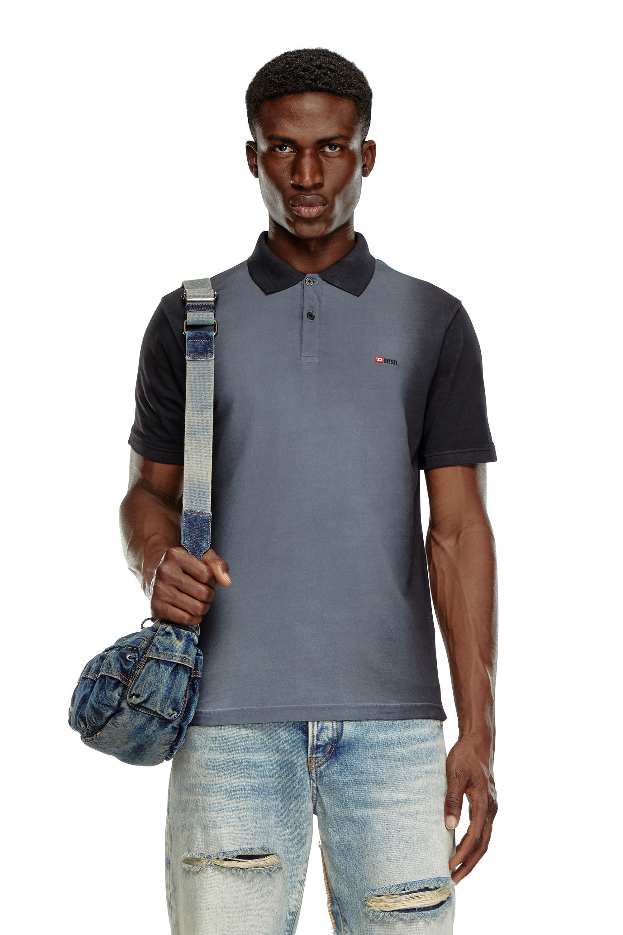 Diesel - T-REJUST-Q1, Polo avec traitement par pulvérisation Homme in Noir - 3