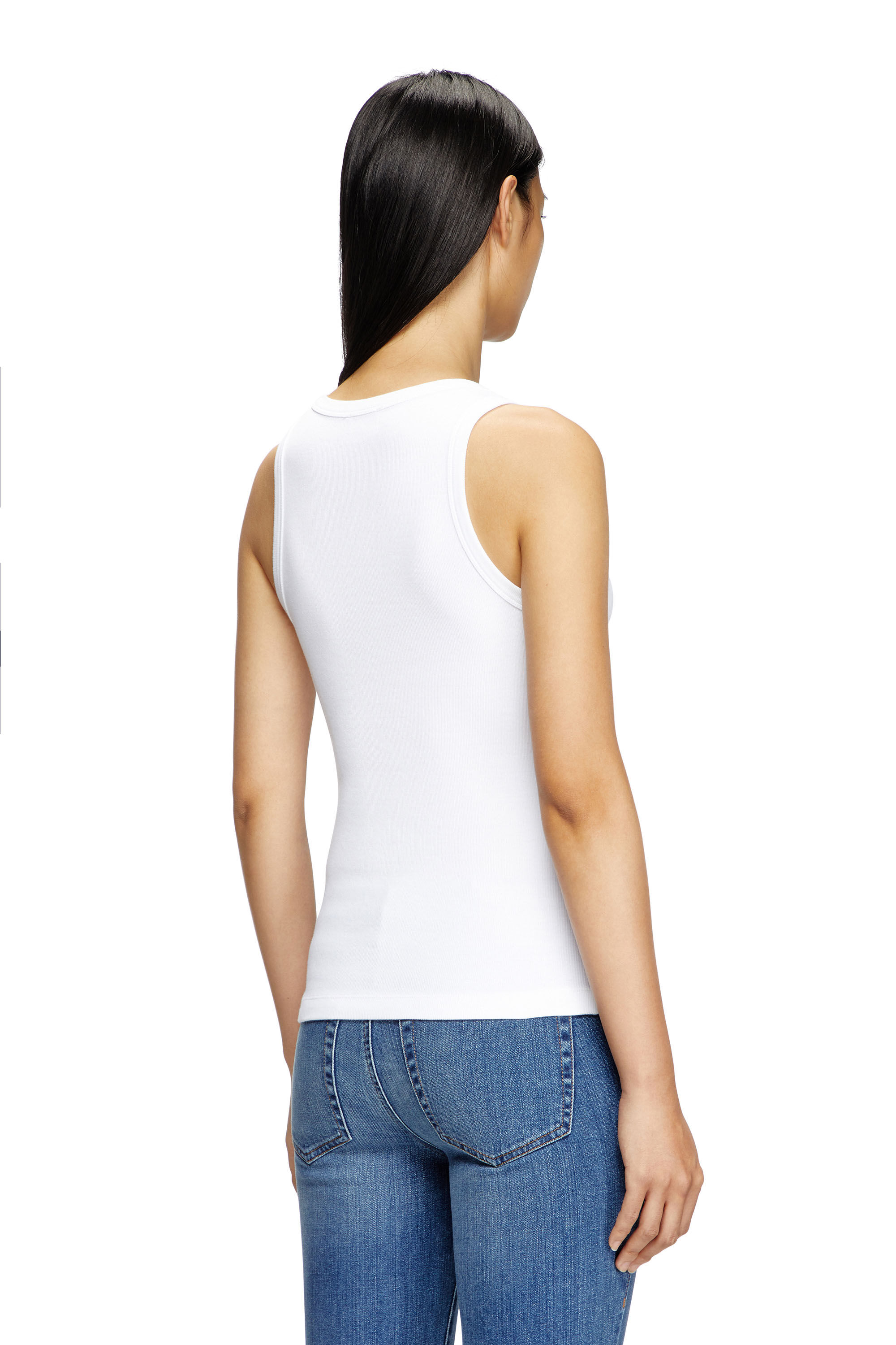 Diesel - T-ANKY-D, Female's Tank top with D logo in White - 4