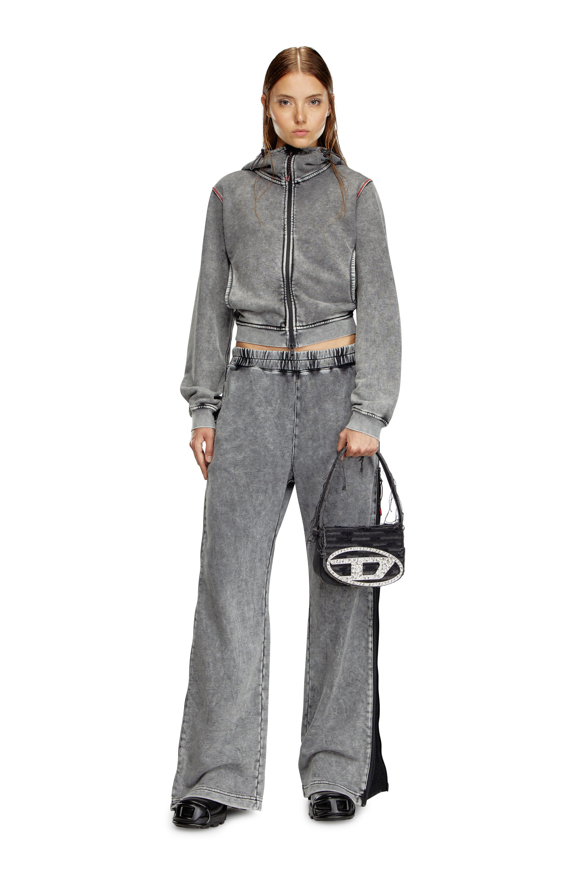 Women's 1DR-Iconic shoulder bag in canvas and leather