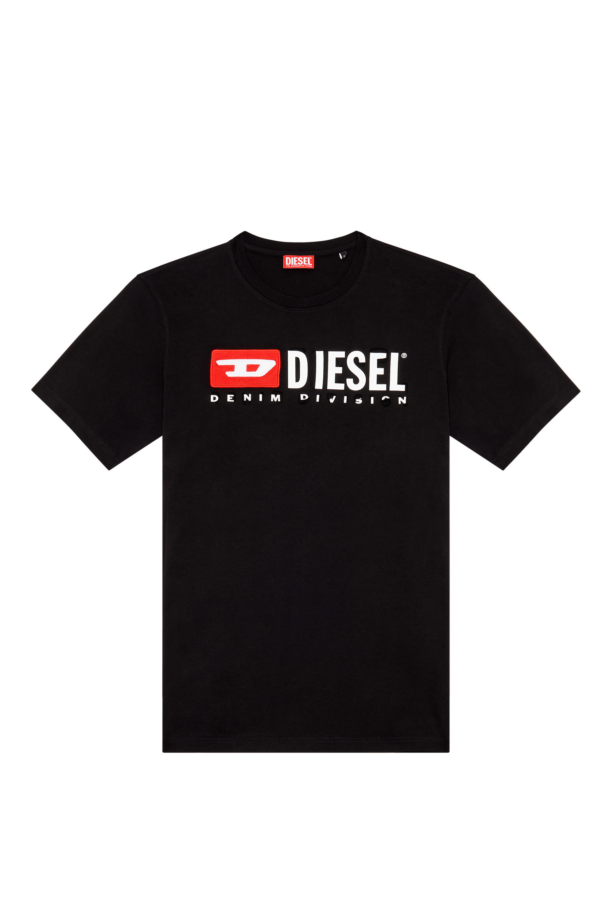 Diesel - T-JUST-DIVSTROYED, T-shirt avec lettrage peel-off Homme in Noir - 2