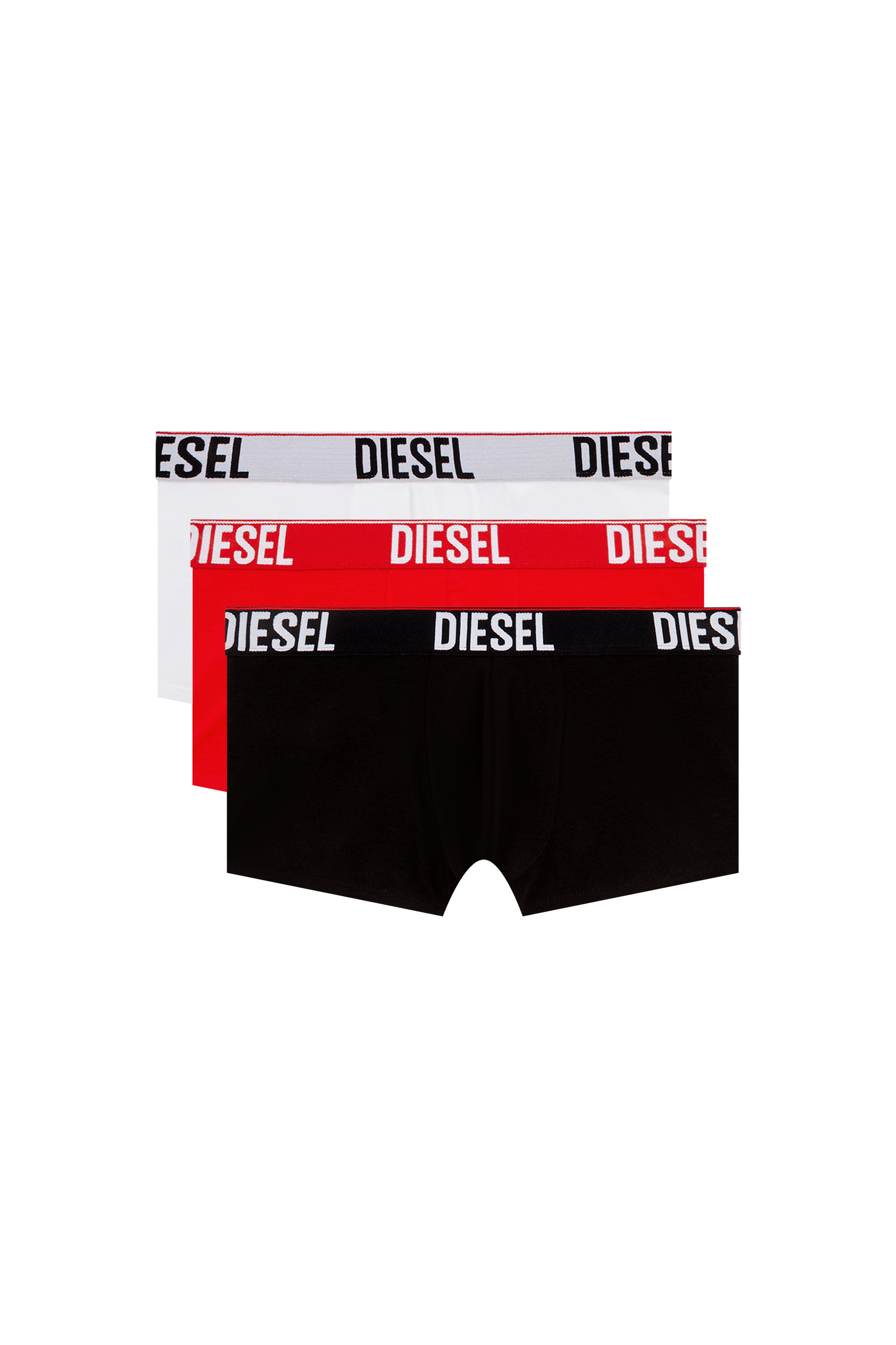 Diesel - UMBX-DAMIENTHREEPACK, Male's Three-pack boxer briefs with tonal waist in White/Black - 4