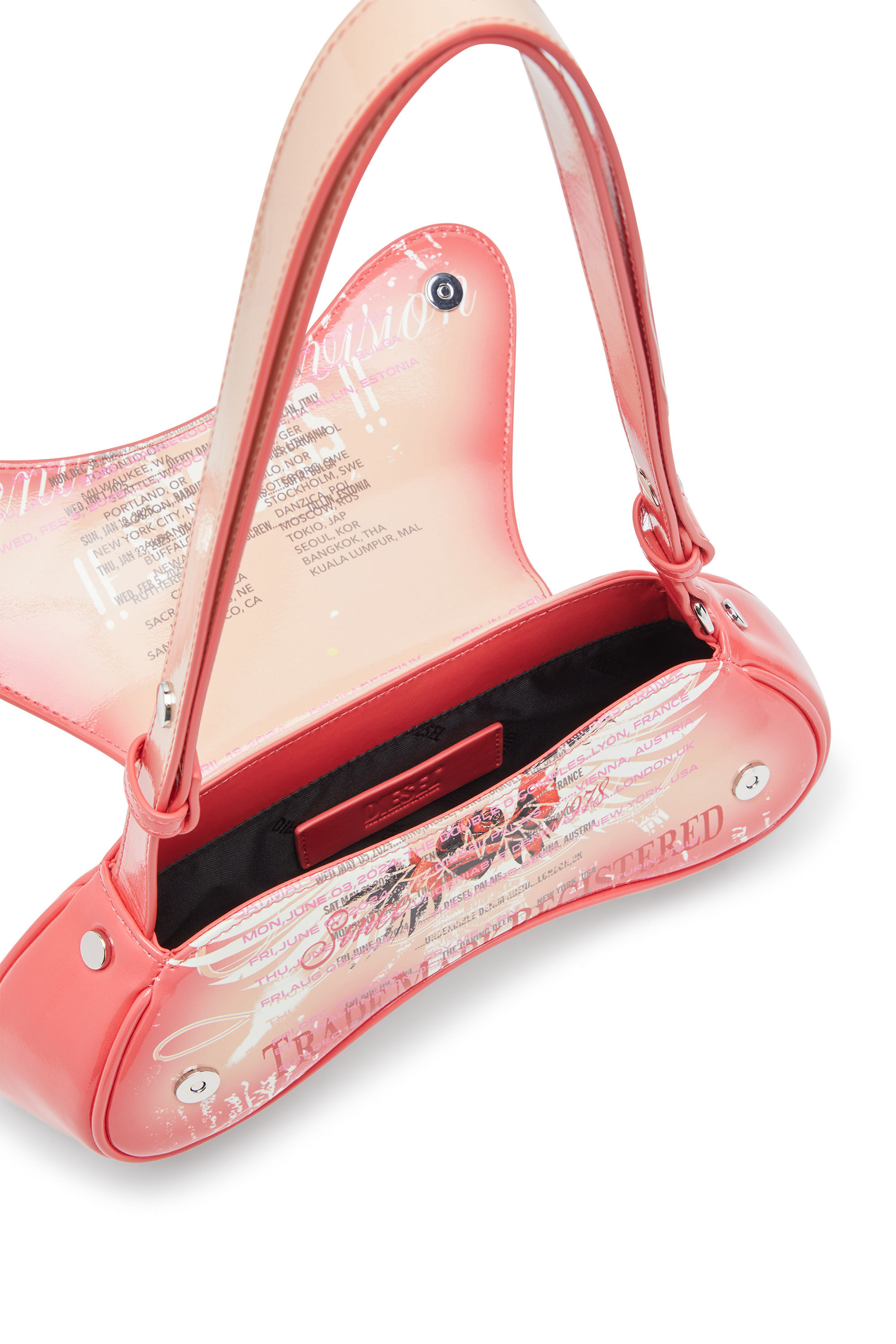 Diesel - PLAY CROSSBODY, Play-Sac à bandoulière en PU glossy imprimé Femme in Rose - 2
