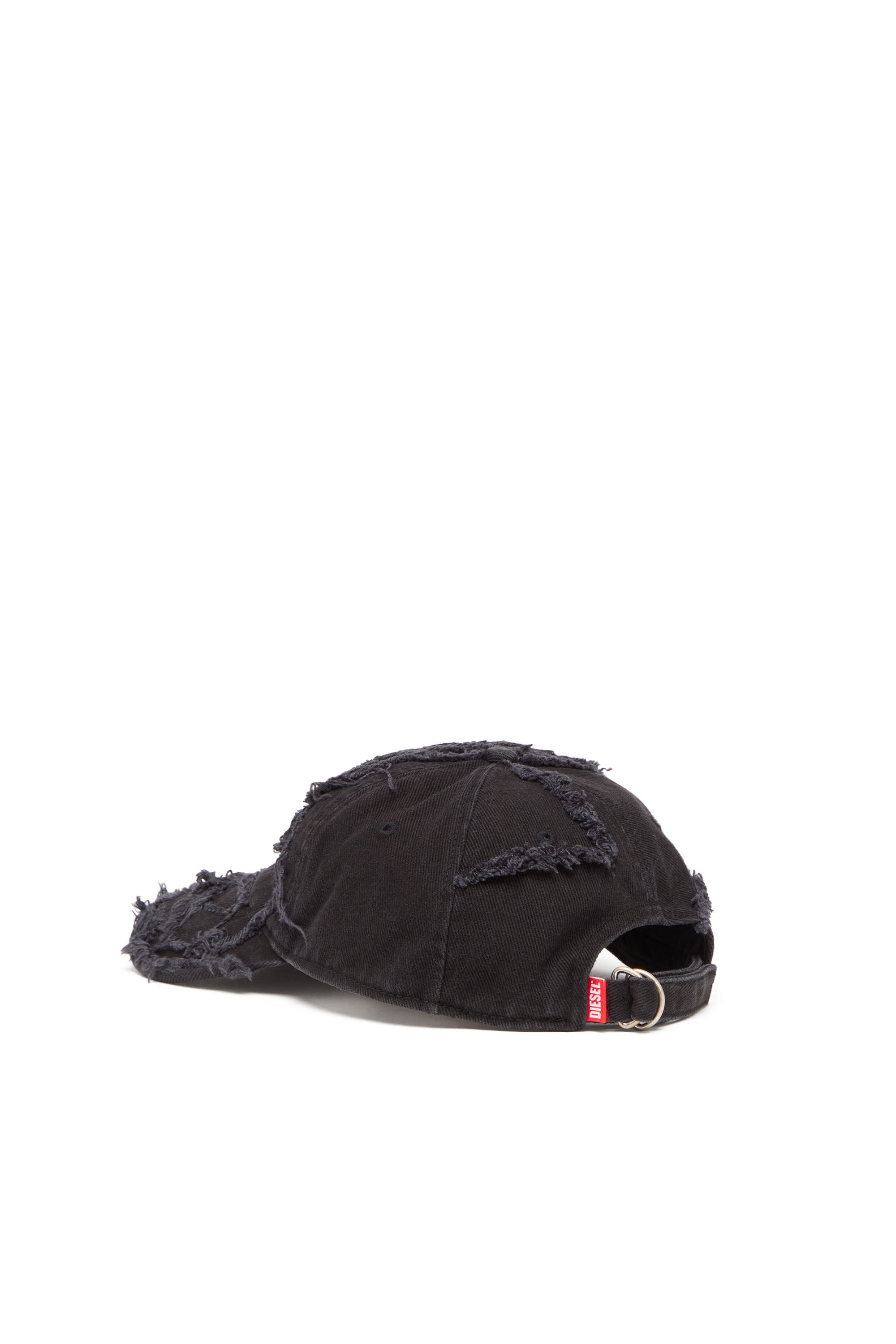 Diesel - C-OBIS, Male's Baseball cap with frayed oval D logo in Black - 2