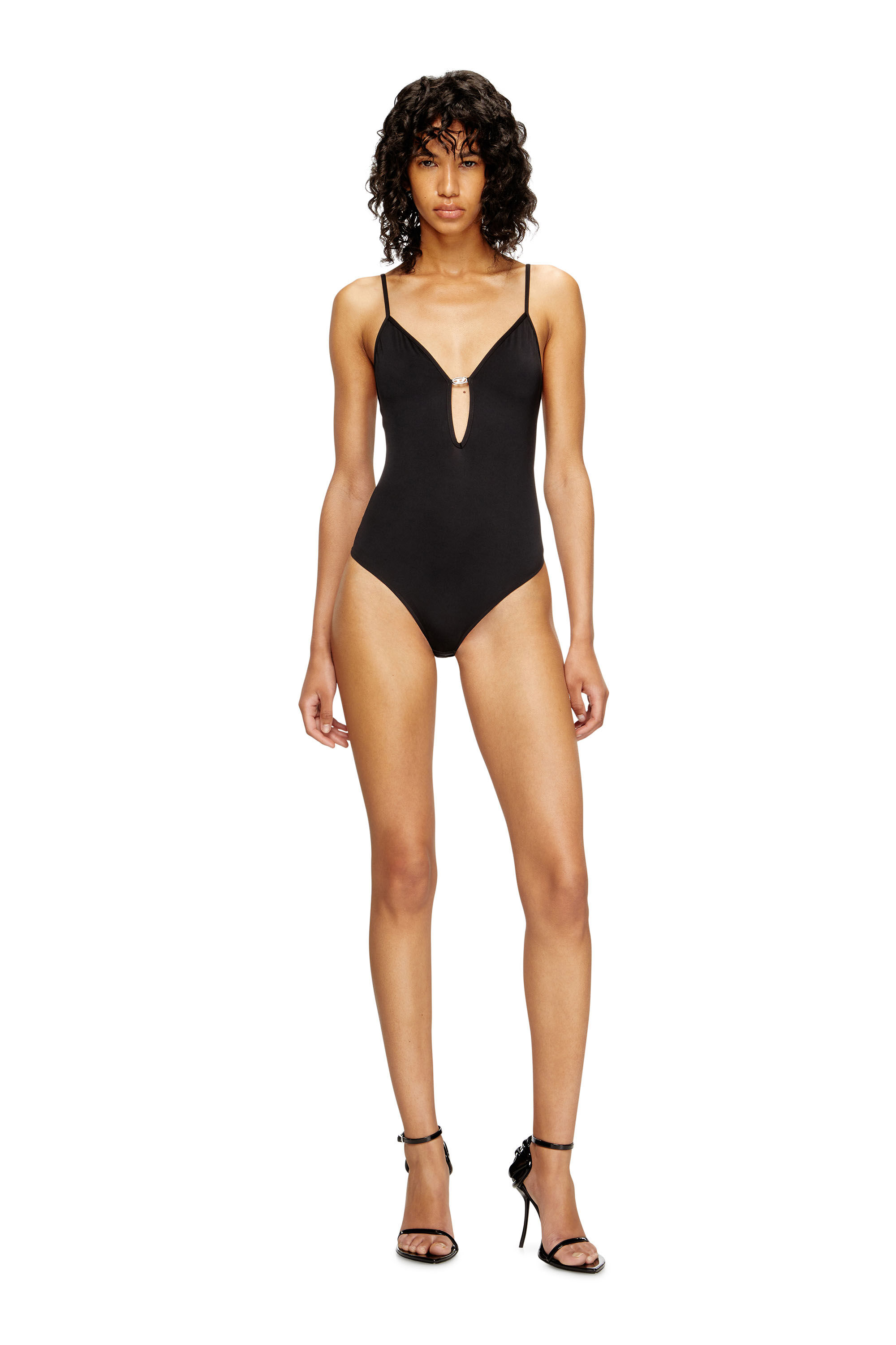 Diesel - UFBY-OVAL-D-BODYSUIT, Female's Oval D bodysuit in Black - 2