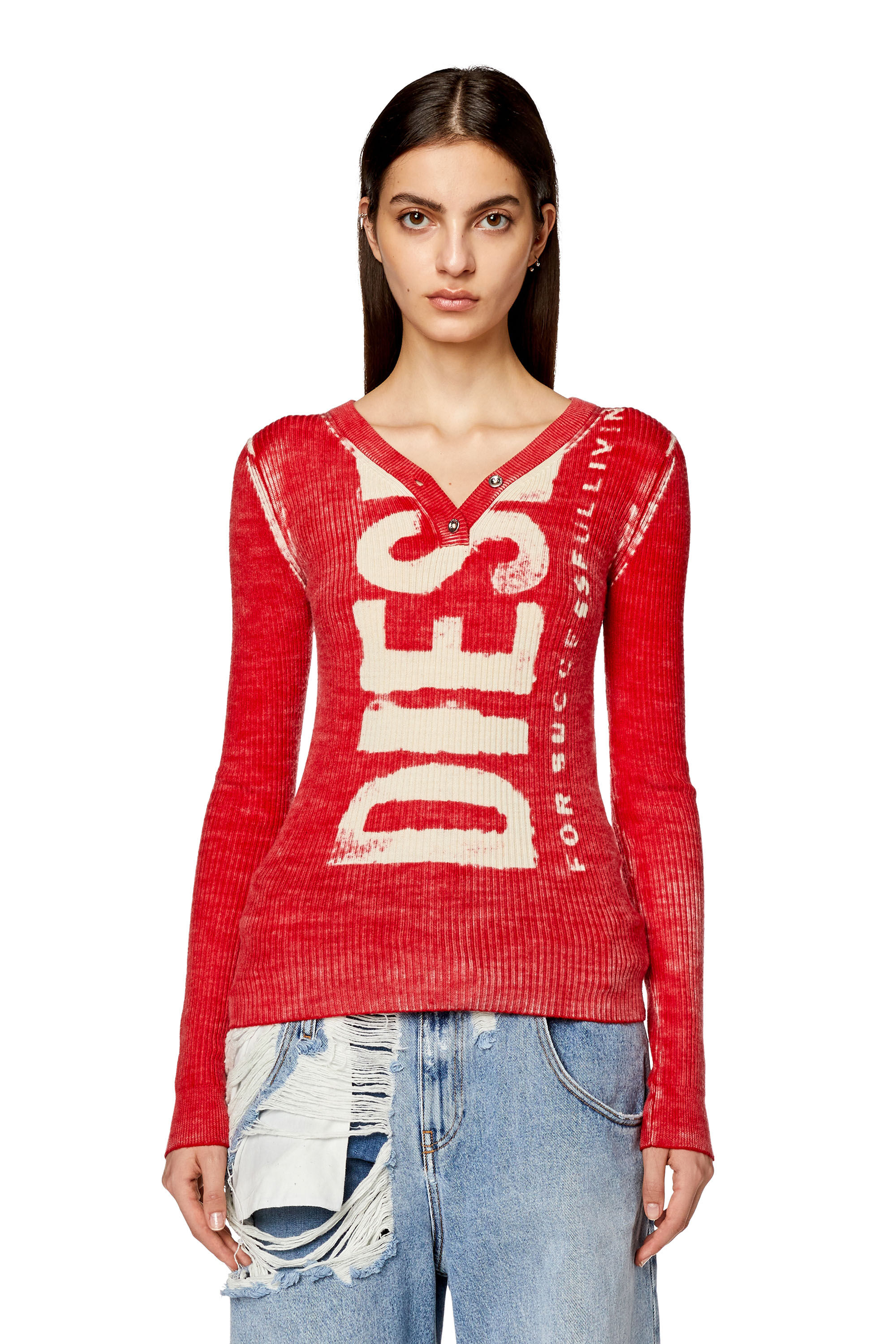 M ARITA Woman Printed wool jumper with logo Diesel