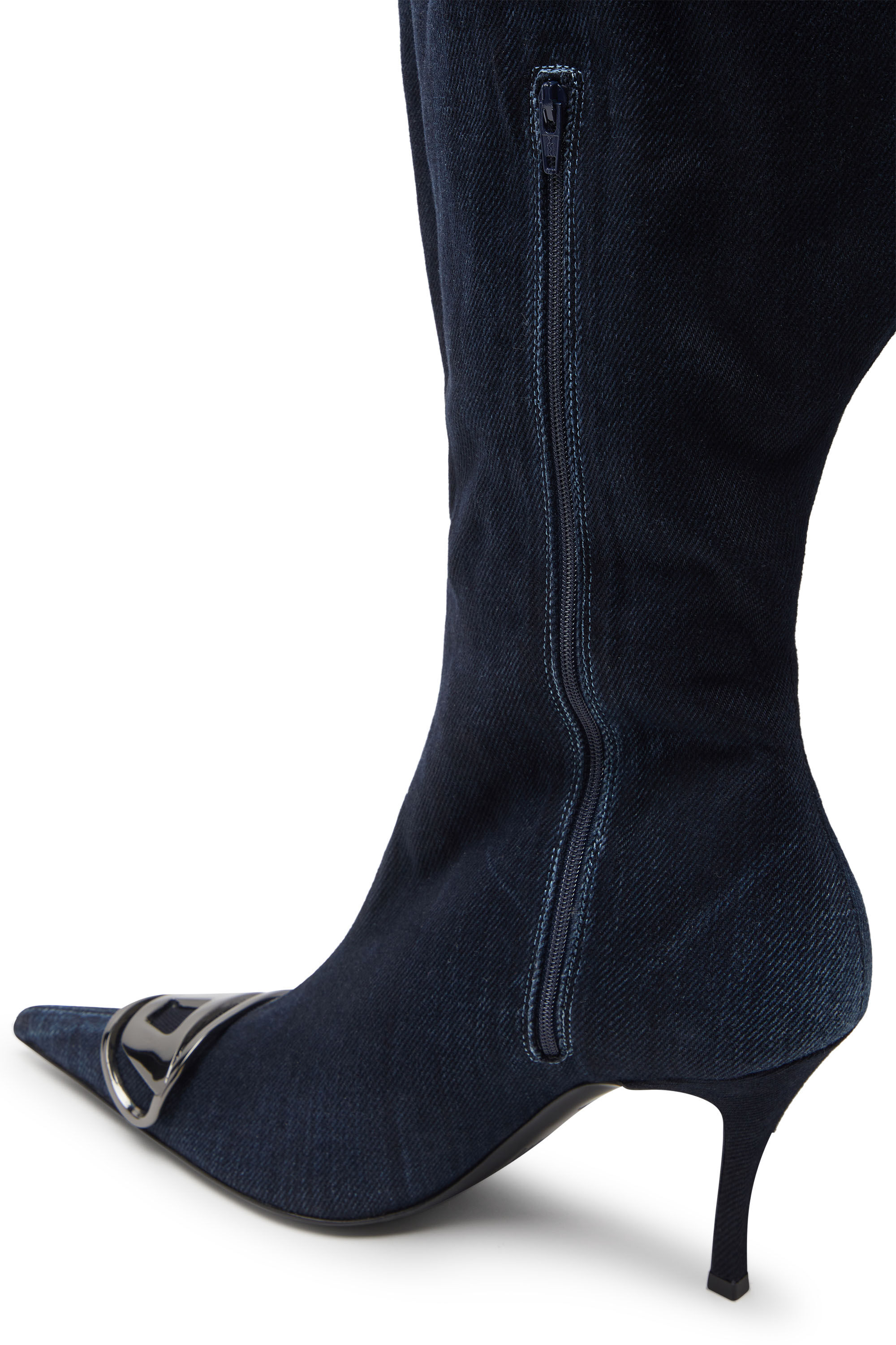 Diesel - D-VENUS KB LARGE, Female's D-Venus-Wide knee-high boots in denim in Dark Blue - 5