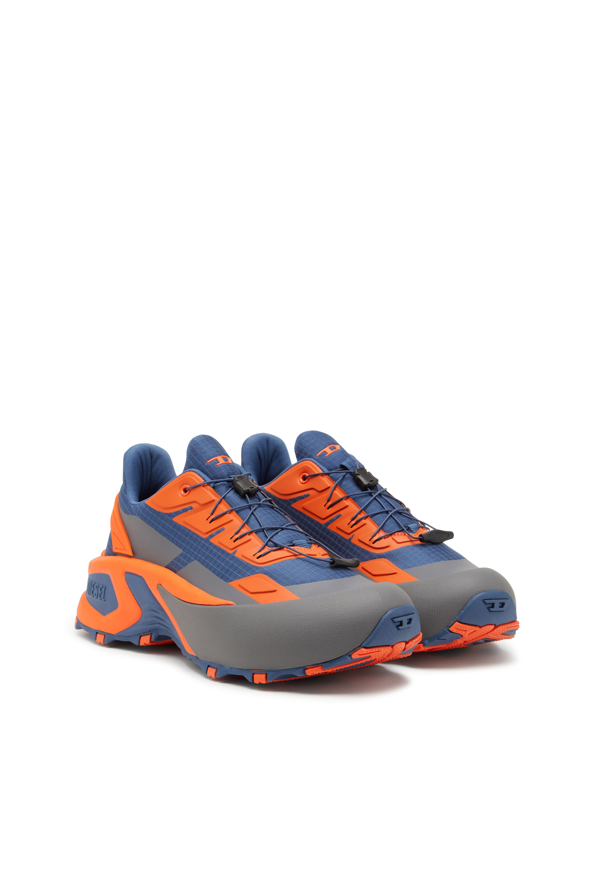 Diesel - D-CAGE RUNNER, Male's D-Cage Runner-Sneakers in TPU-trimmed ripstop in Blue/Orange - 2